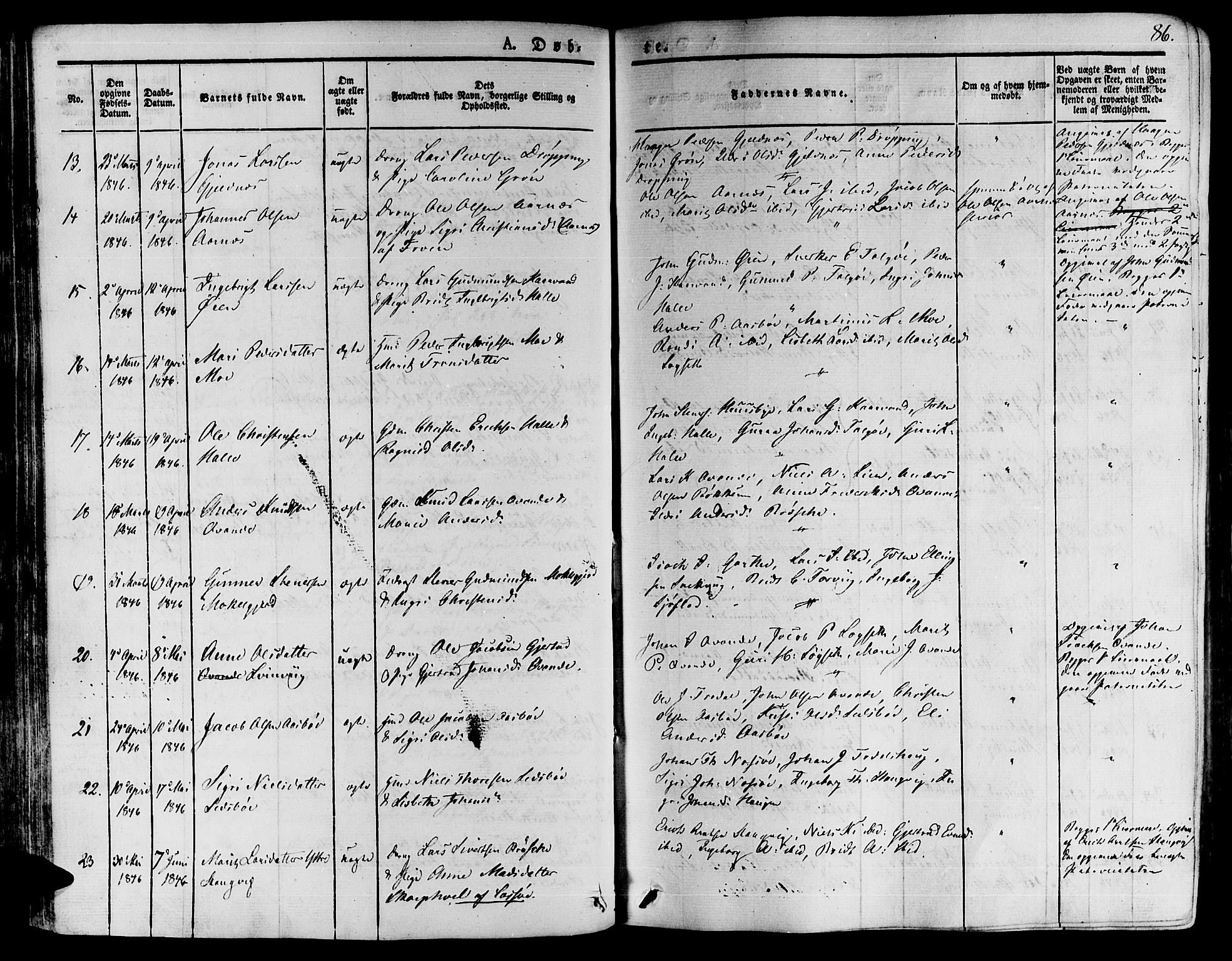 Ministerialprotokoller, klokkerbøker og fødselsregistre - Møre og Romsdal, SAT/A-1454/592/L1024: Ministerialbok nr. 592A03 /1, 1831-1849, s. 86