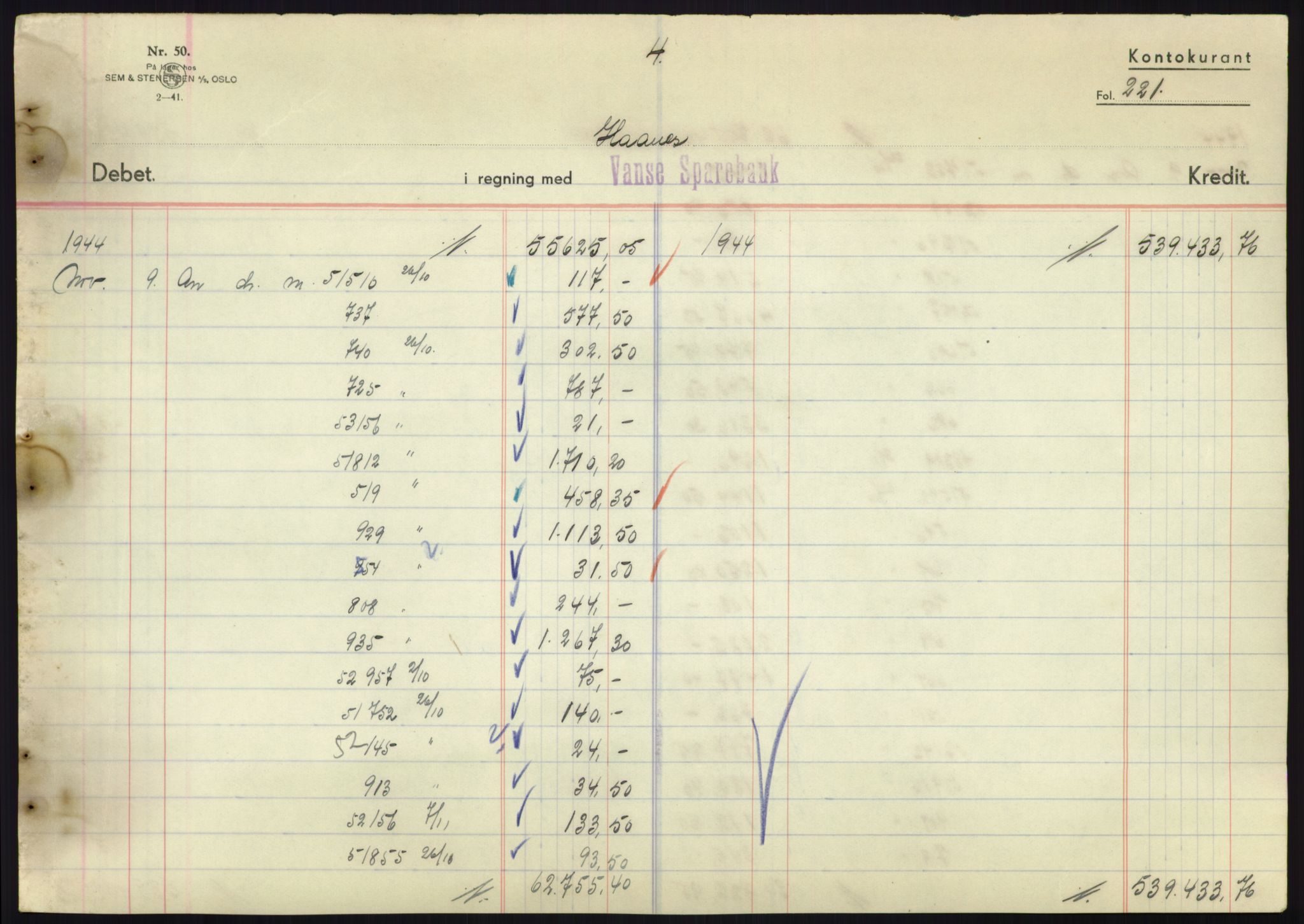 Forsvarsdepartementet, 10. kontor / Oppgjørskontoret, AV/RA-RAFA-1225/D/Db/L0180: Lista oppgjørskontor, 1942-1952, s. 1885