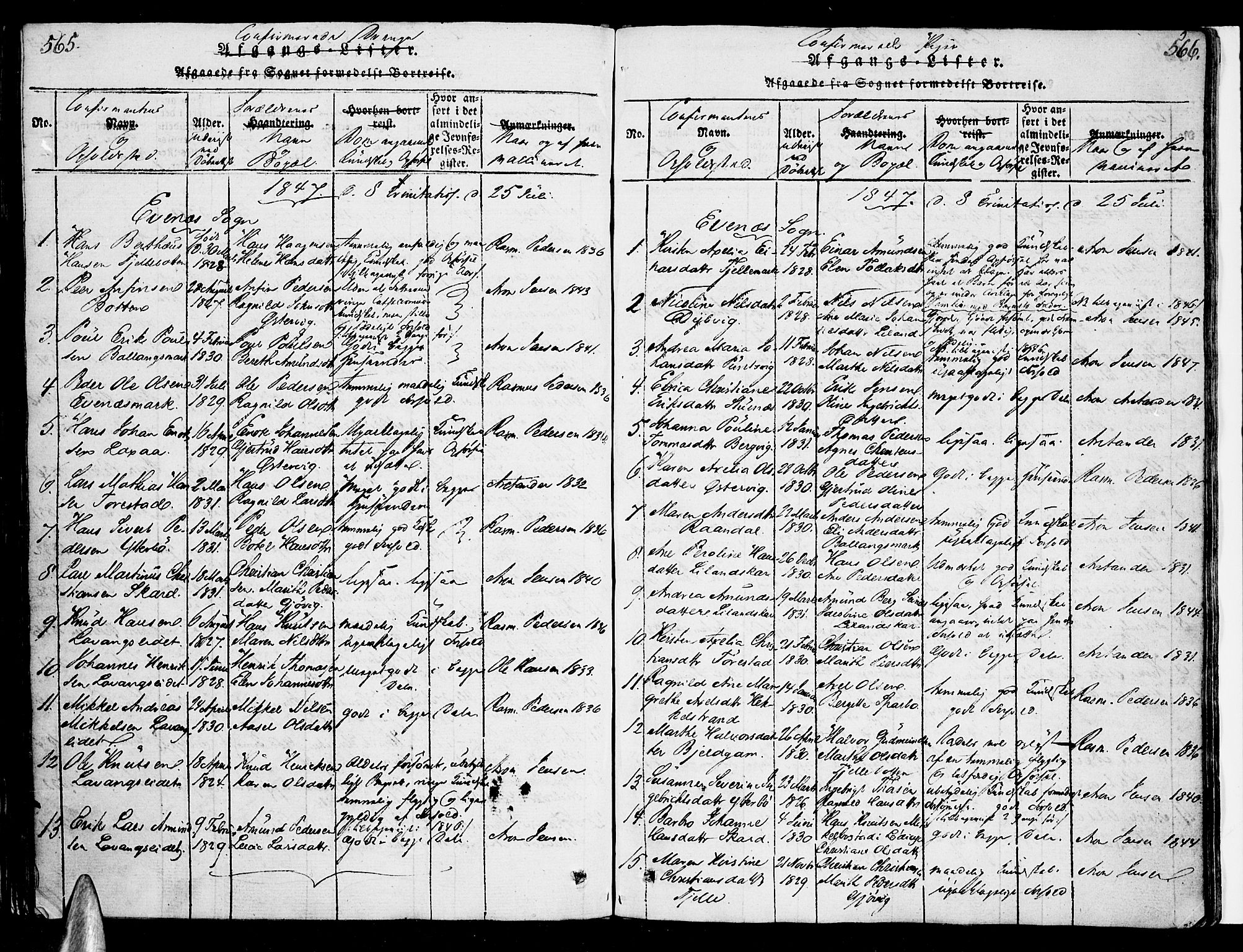 Ministerialprotokoller, klokkerbøker og fødselsregistre - Nordland, AV/SAT-A-1459/863/L0894: Ministerialbok nr. 863A06, 1821-1851, s. 565-566