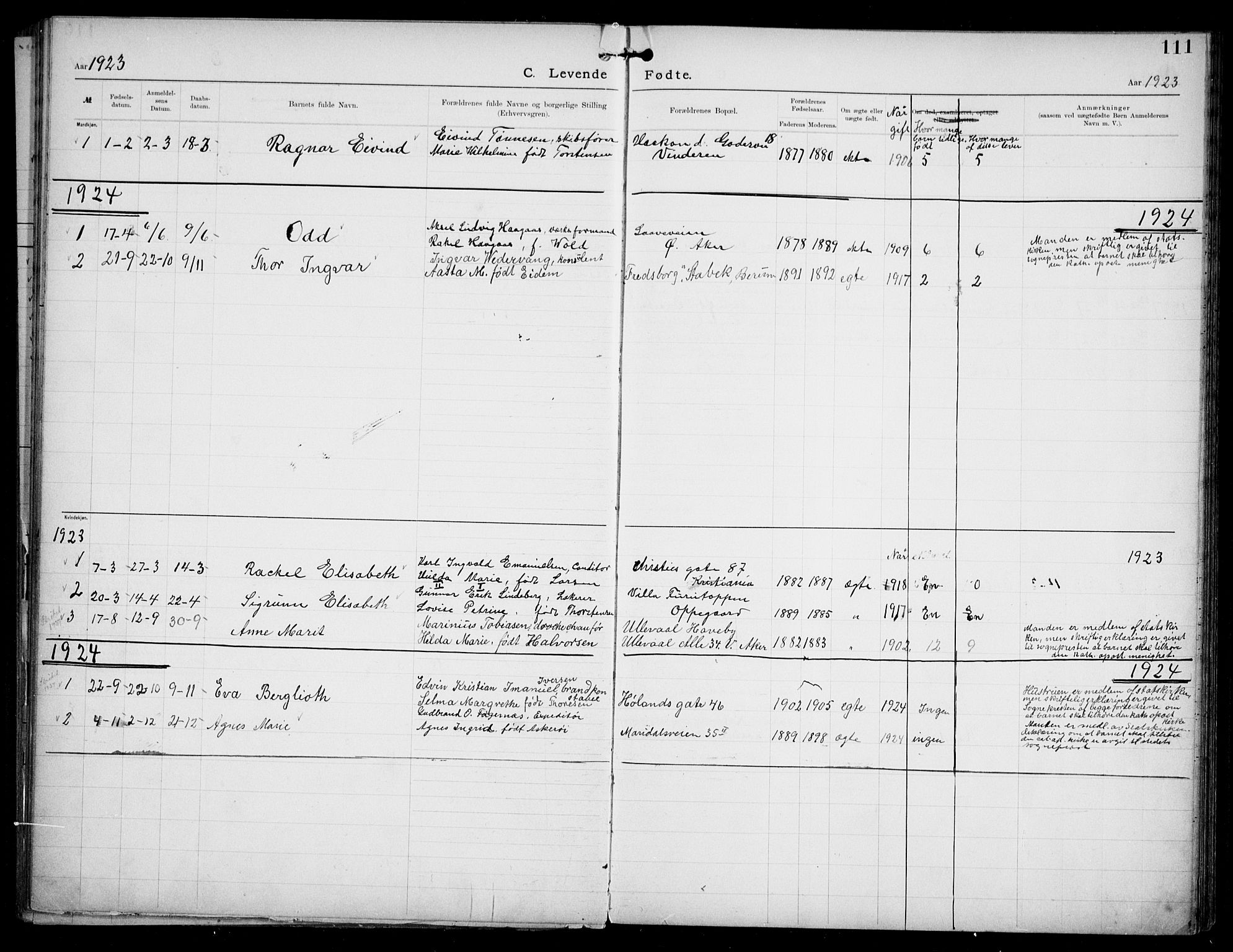 Den katolsk apostoliske menighet i Oslo , AV/SAO-PAO-0214/F/Fa/L0002: Dissenterprotokoll nr. 2, 1892-1937, s. 111