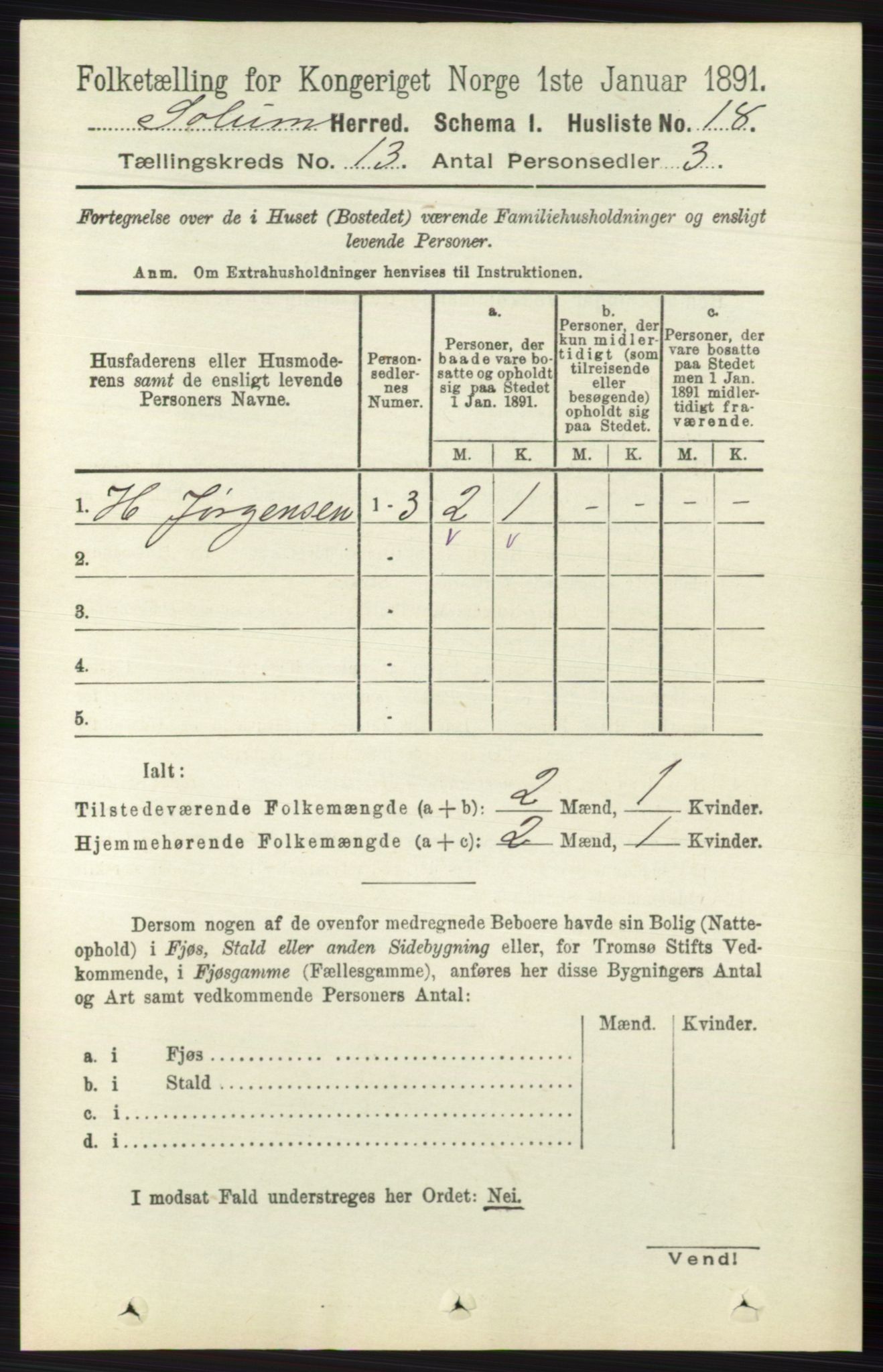 RA, Folketelling 1891 for 0818 Solum herred, 1891, s. 6020