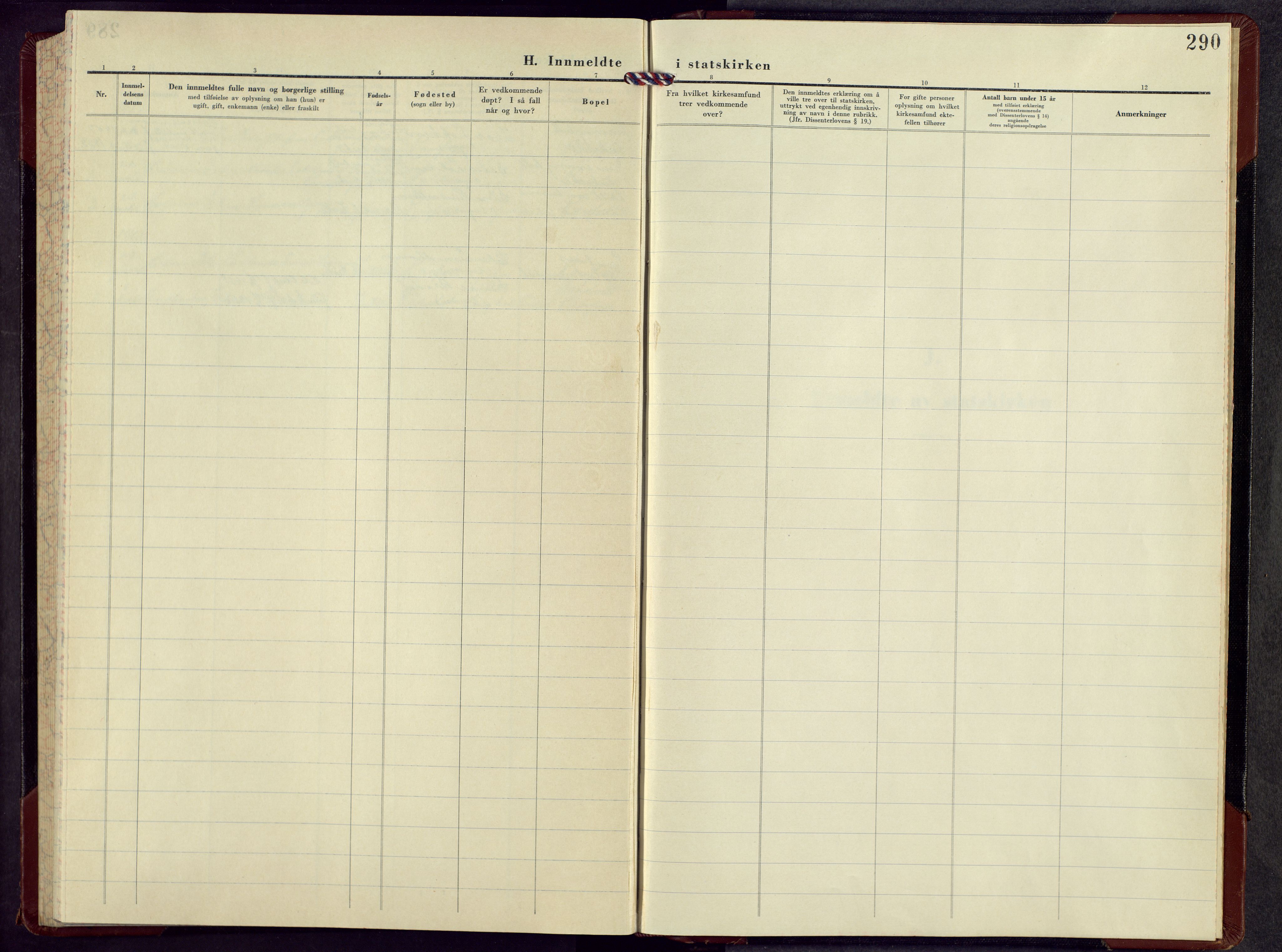 Vestre Toten prestekontor, AV/SAH-PREST-108/H/Ha/Hab/L0014: Klokkerbok nr. 14, 1957-1970, s. 290