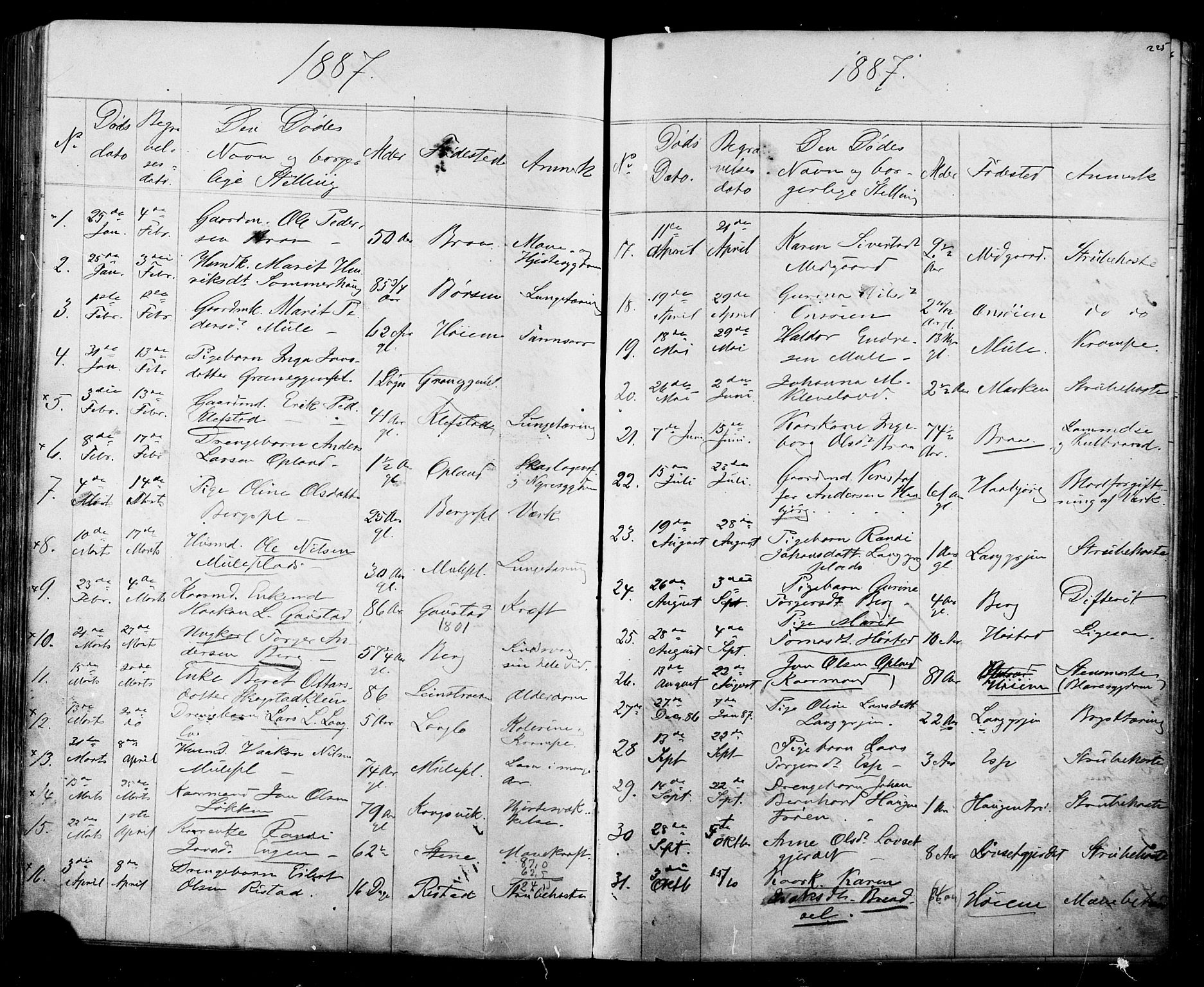 Ministerialprotokoller, klokkerbøker og fødselsregistre - Sør-Trøndelag, AV/SAT-A-1456/612/L0387: Klokkerbok nr. 612C03, 1874-1908, s. 225
