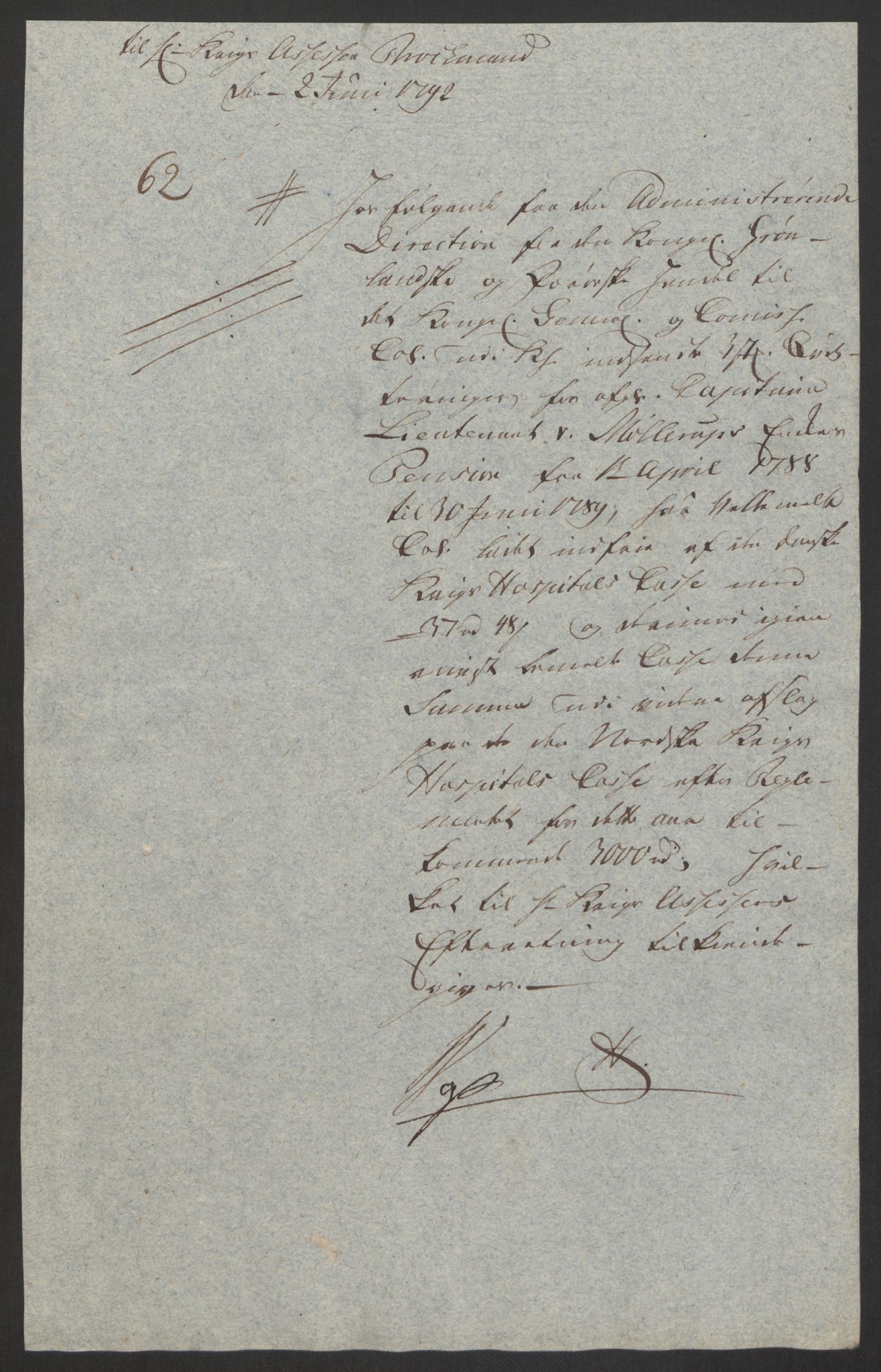 Forsvaret, Den norske kvesthuskasse/krigshospitalkasse, AV/RA-RAFA-1887/F/Fa/L0008: Konsepter, 1790-1793, s. 844