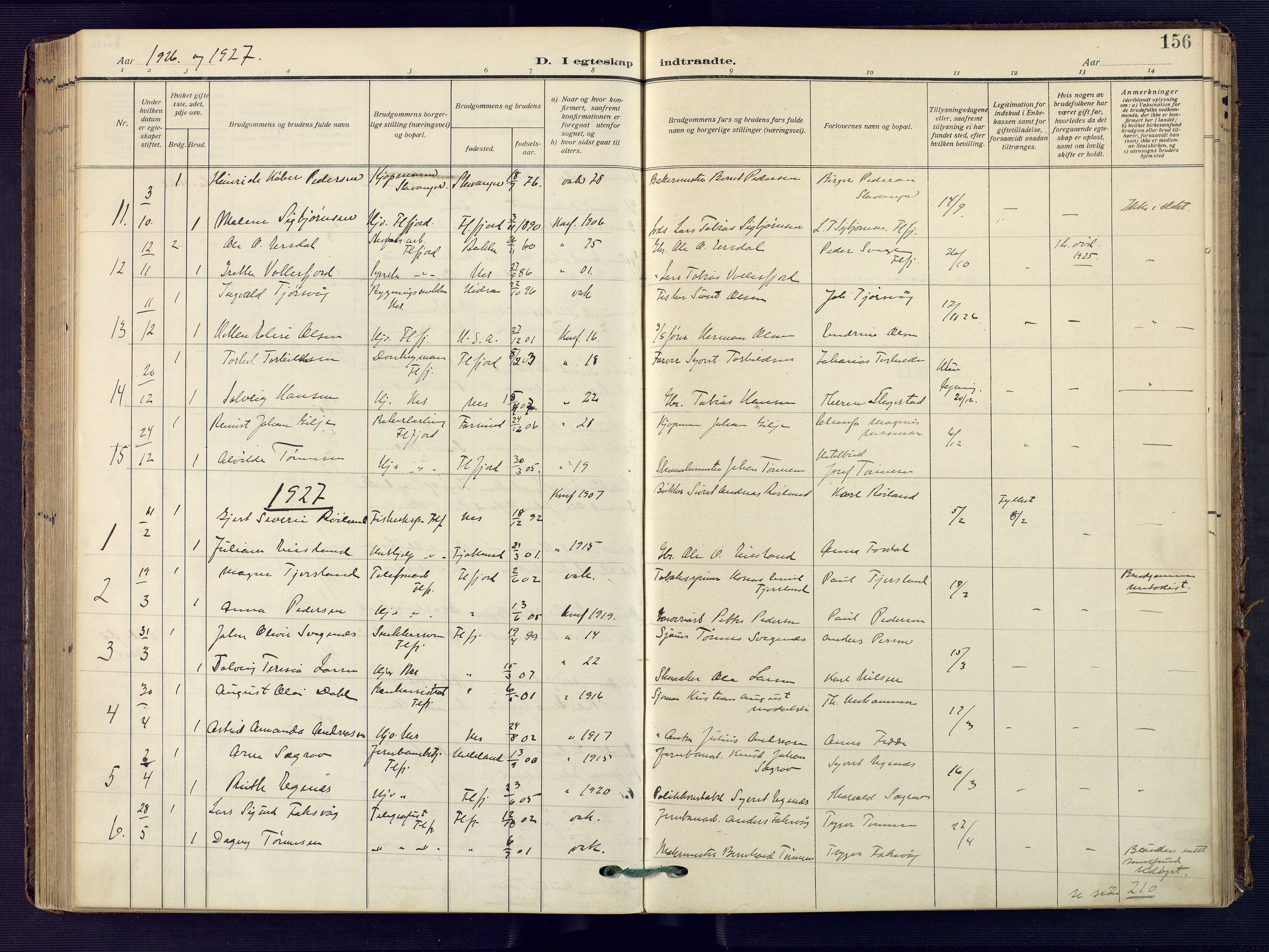Flekkefjord sokneprestkontor, AV/SAK-1111-0012/F/Fa/Faa/L0003: Ministerialbok nr. A 3, 1913-1928, s. 156