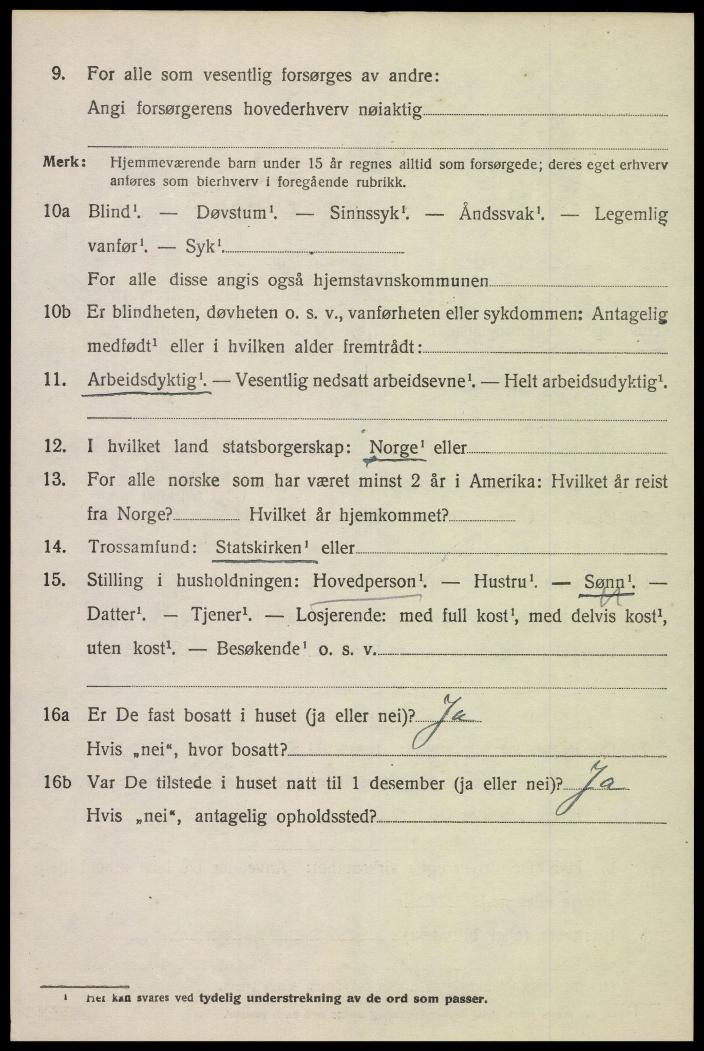 SAK, Folketelling 1920 for 1029 Sør-Audnedal herred, 1920, s. 5596