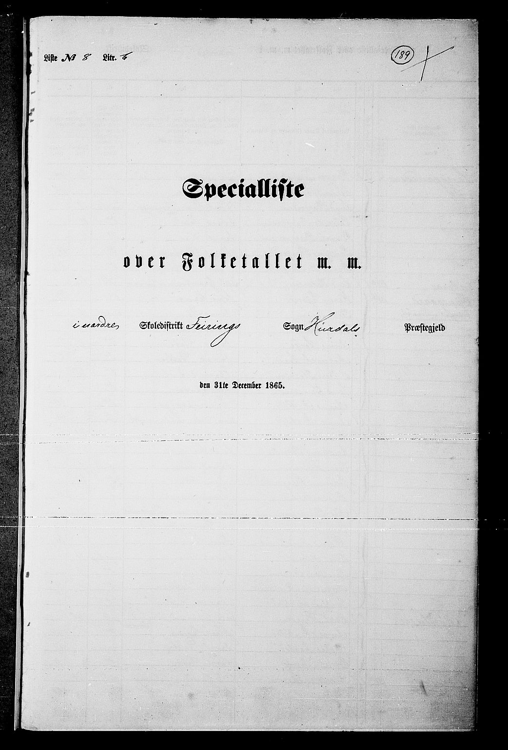 RA, Folketelling 1865 for 0239P Hurdal prestegjeld, 1865, s. 159
