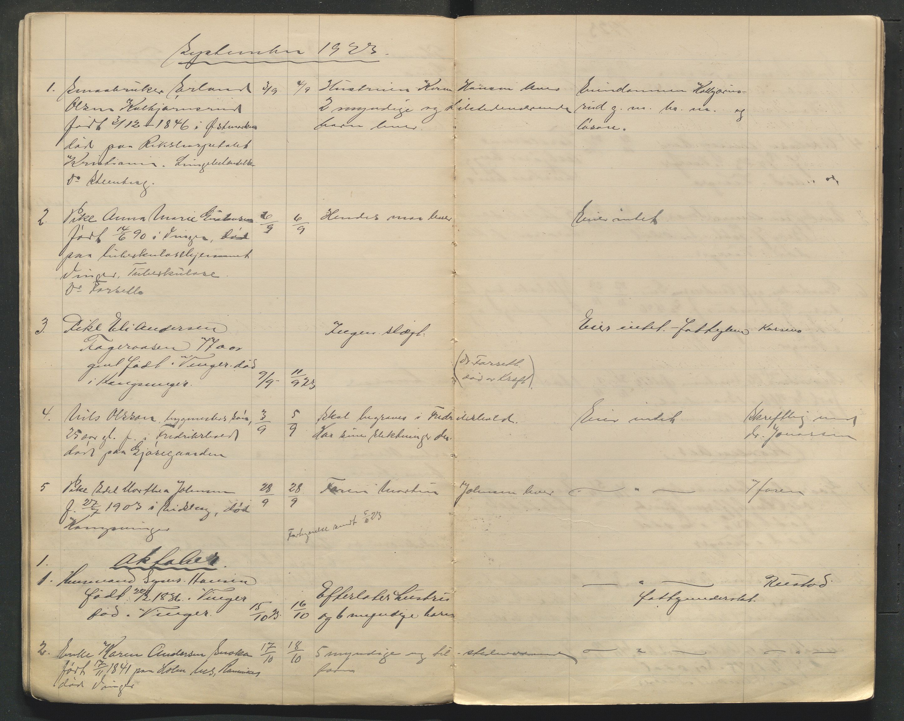 Kongsvinger lensmannskontor, AV/SAH-LHK-014/H/Ha/L0001/0002: Dødsfallsprotokoller / Dødsfallsprotokoll for Vinger og Kongsvinger, 1921-1931