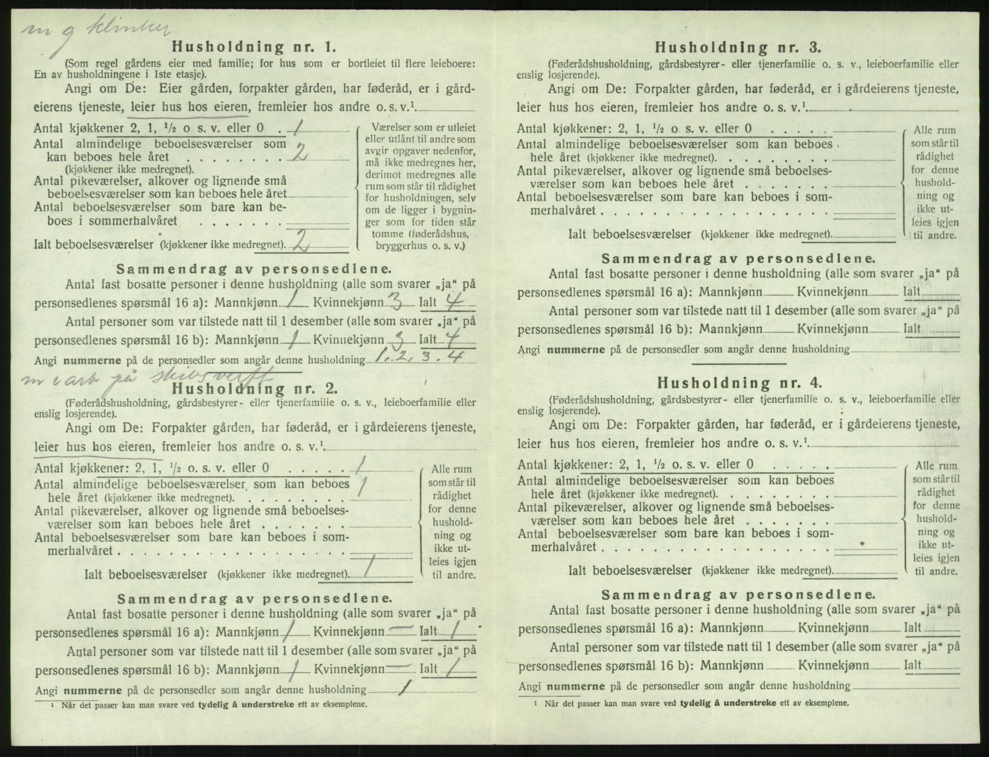 SAK, Folketelling 1920 for 0923 Fjære herred, 1920, s. 494