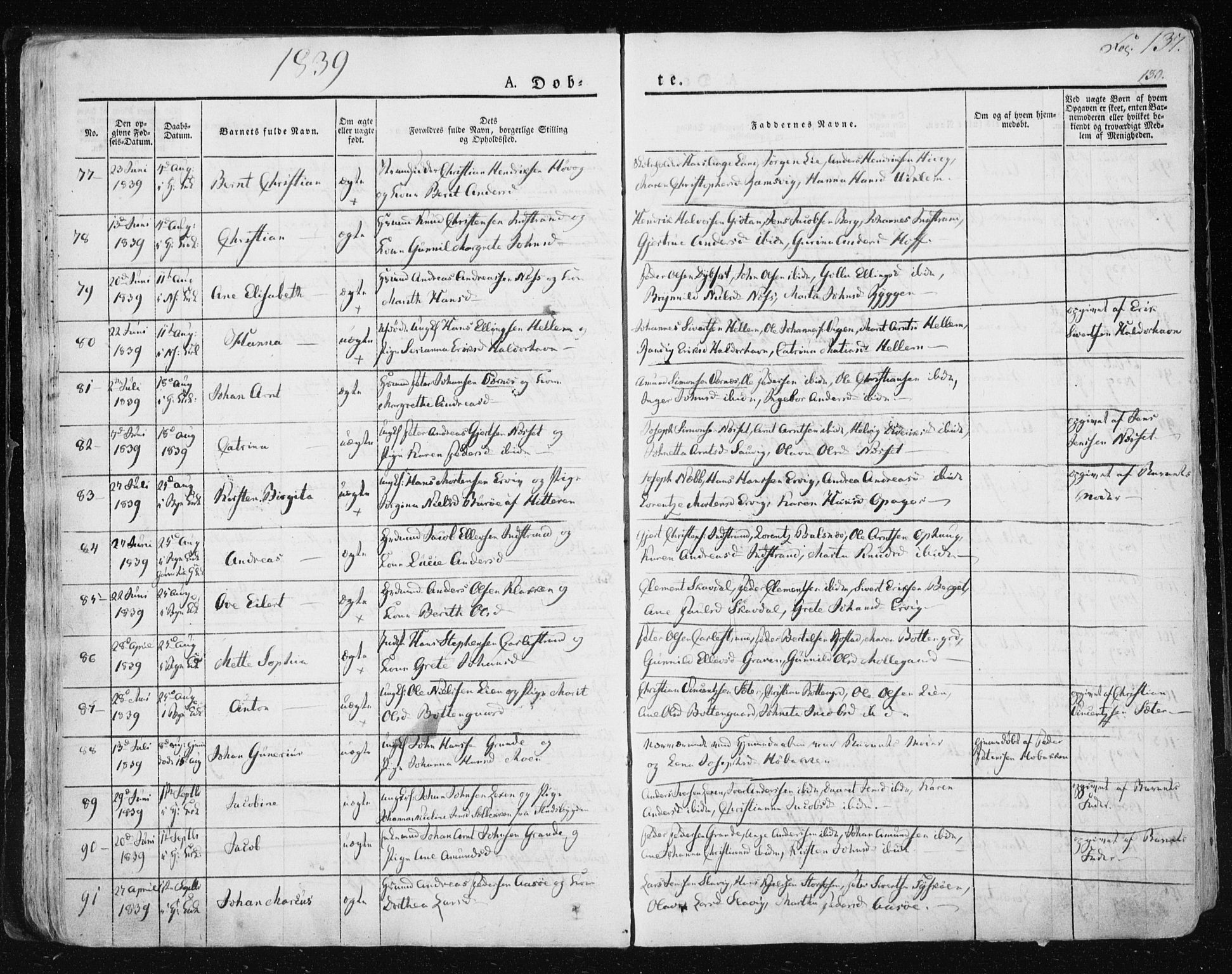 Ministerialprotokoller, klokkerbøker og fødselsregistre - Sør-Trøndelag, SAT/A-1456/659/L0735: Ministerialbok nr. 659A05, 1826-1841, s. 137