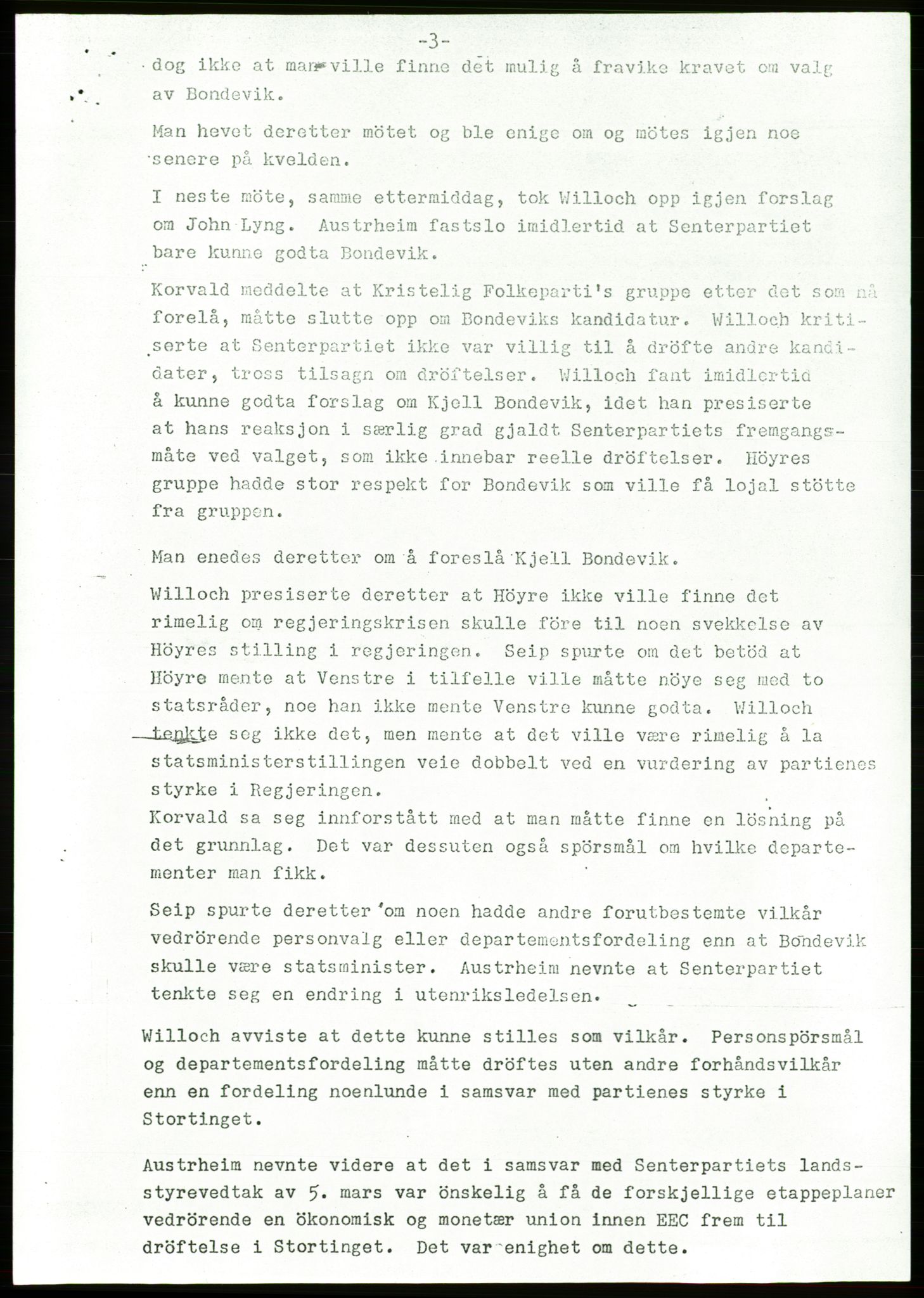 Forhandlingsmøtene mars 1971 mellom Høyre, Kristelig Folkeparti, Senterpartiet og Venstre om dannelse av regjering, AV/RA-PA-0416/A/L0002: --, 1971, s. 238