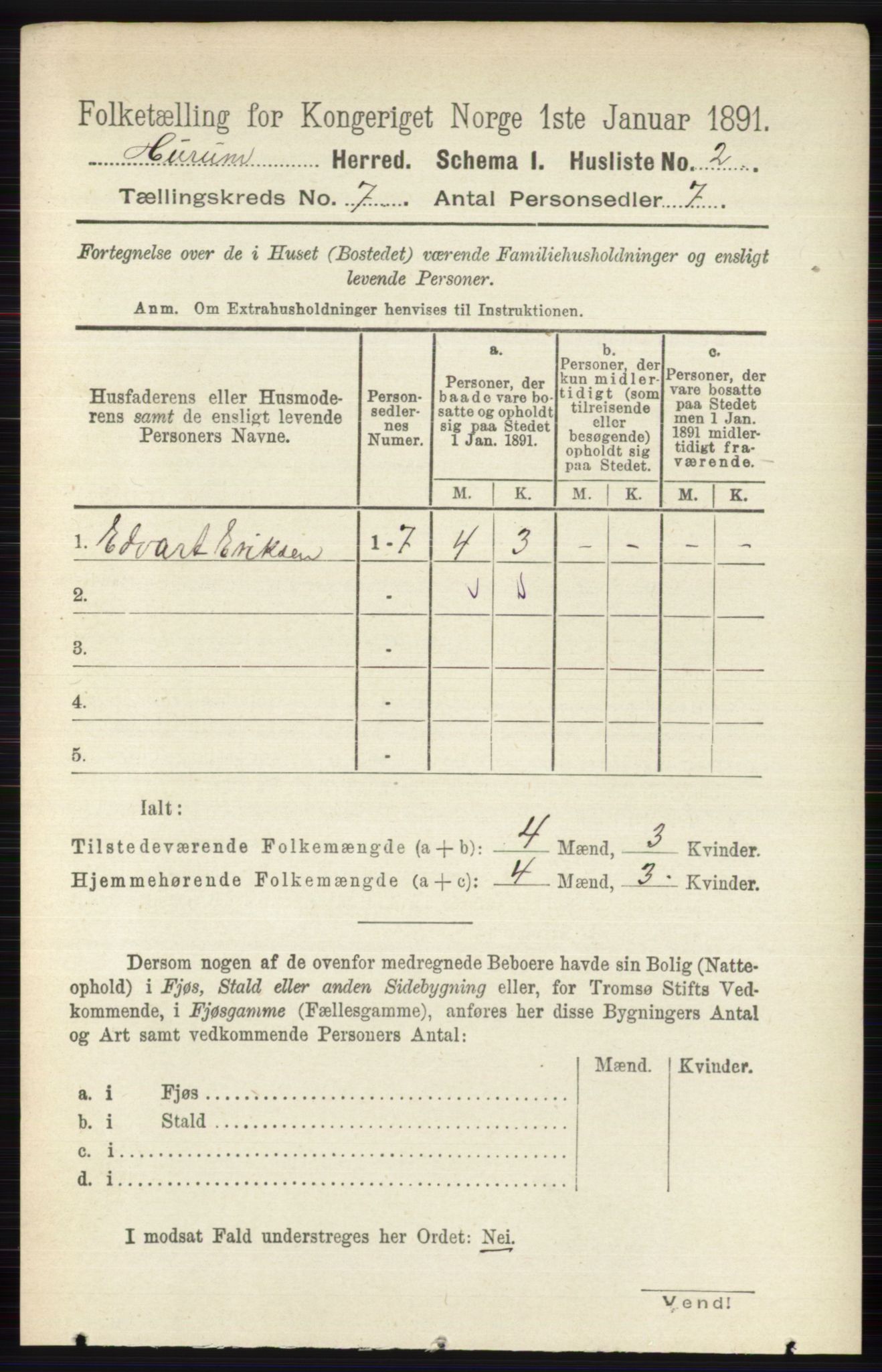 RA, Folketelling 1891 for 0628 Hurum herred, 1891, s. 2214