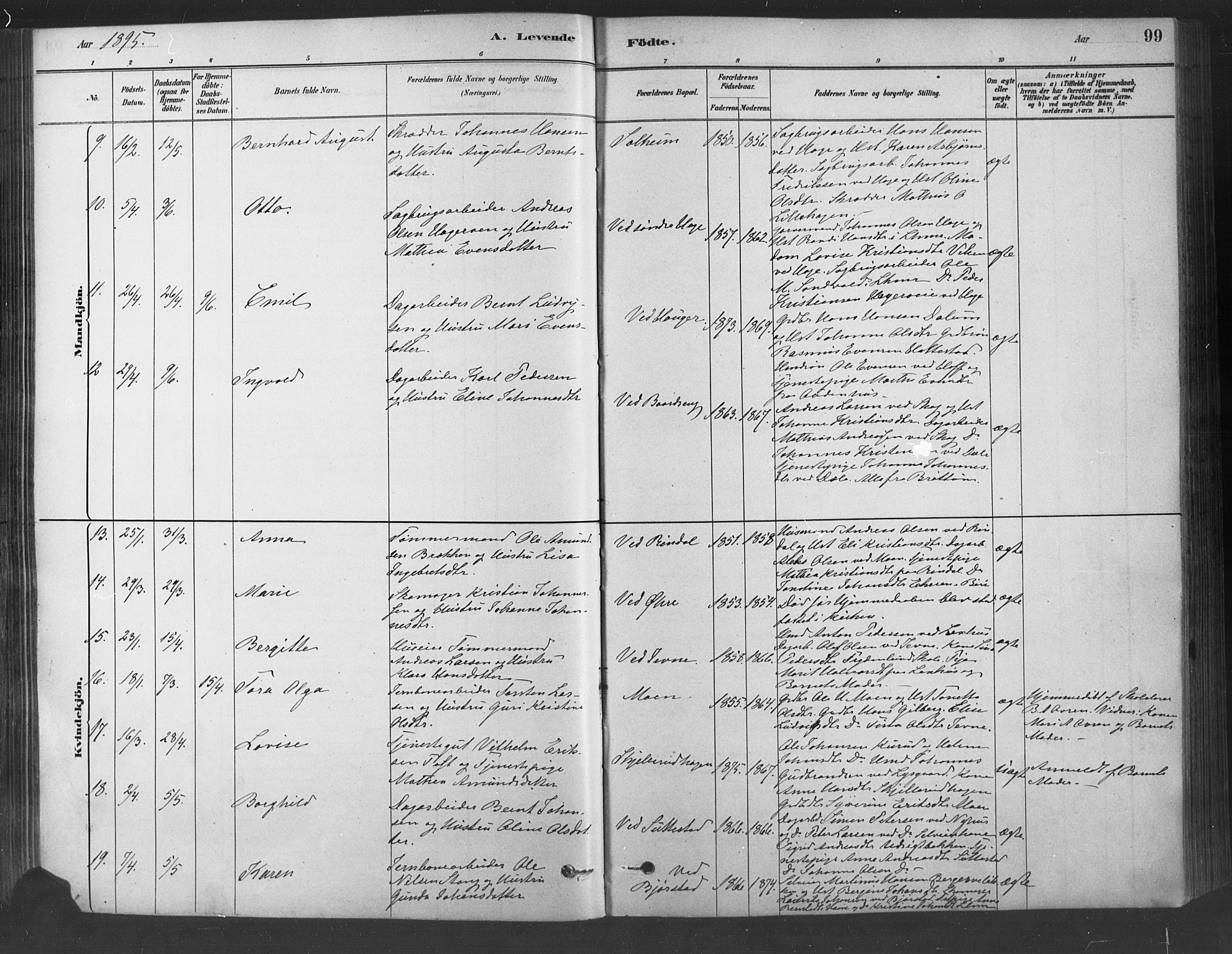 Fåberg prestekontor, AV/SAH-PREST-086/H/Ha/Haa/L0009: Ministerialbok nr. 9, 1879-1898, s. 99