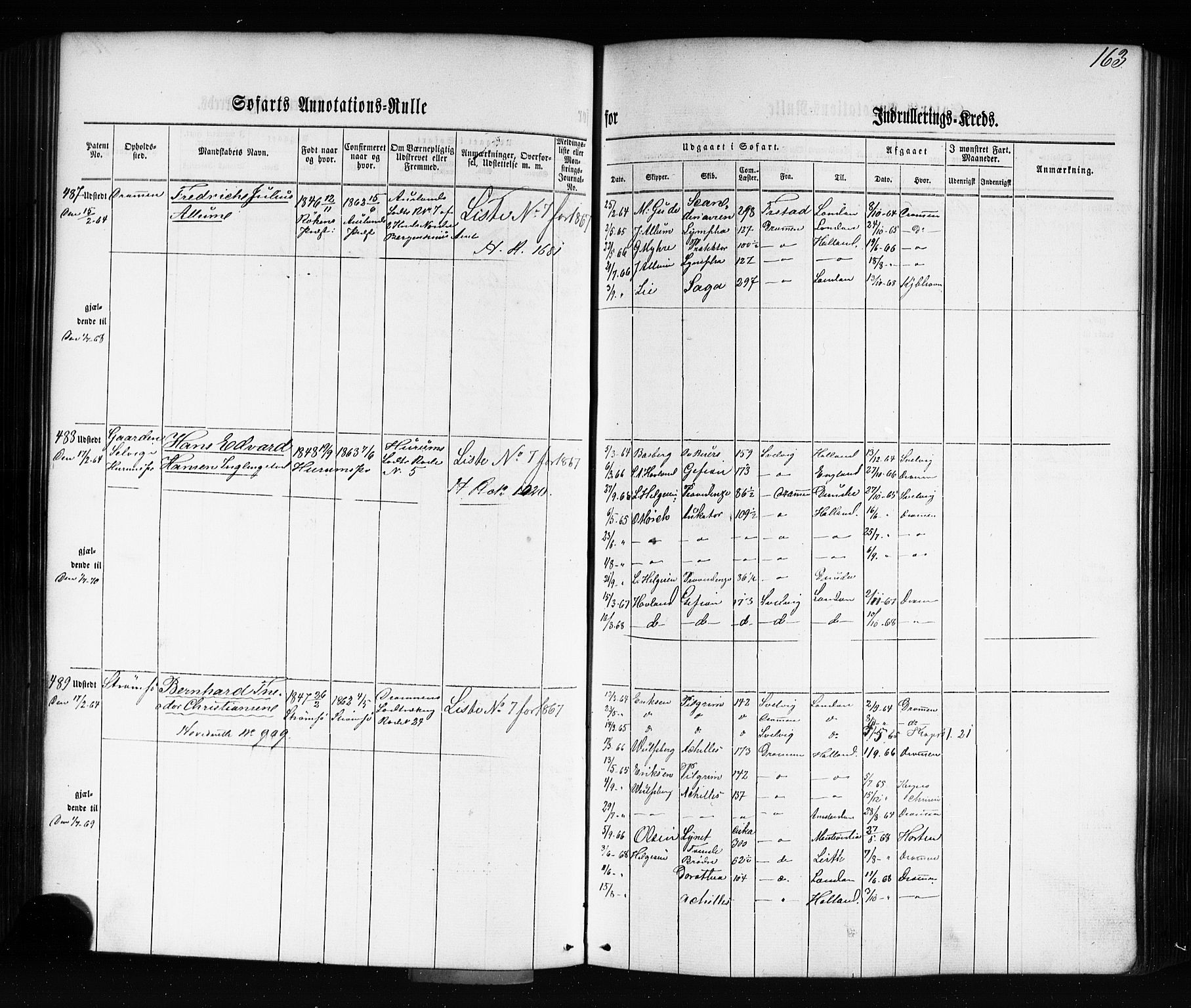Drammen innrulleringsdistrikt, AV/SAKO-A-781/F/Fb/L0002: Annotasjonsrulle, 1860-1868, s. 175