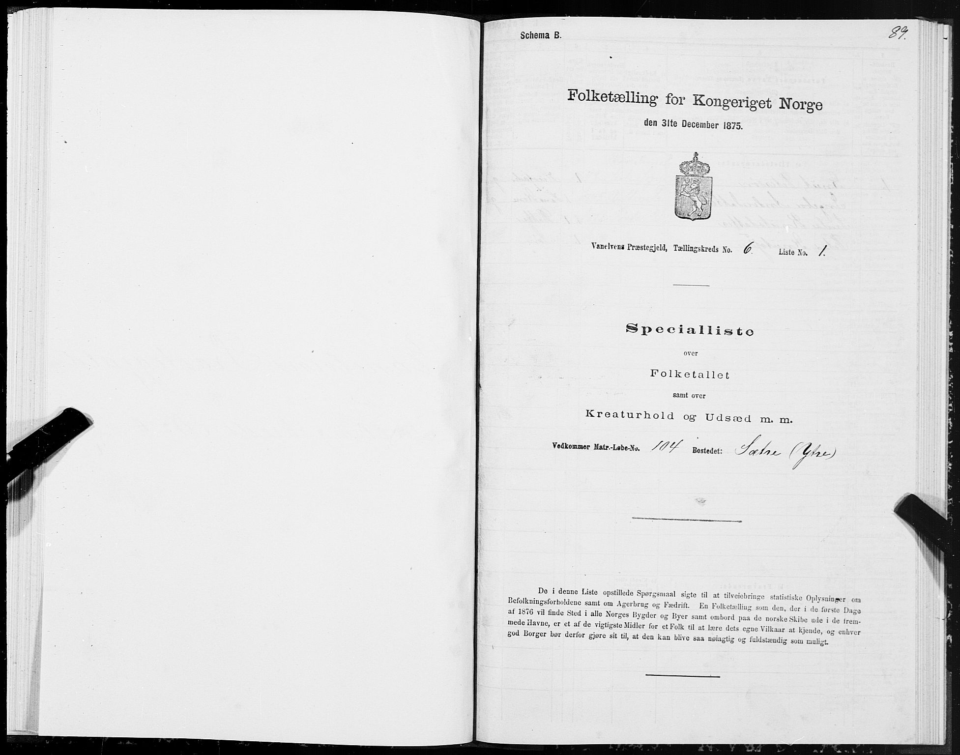 SAT, Folketelling 1875 for 1511P Vanylven prestegjeld, 1875, s. 3089