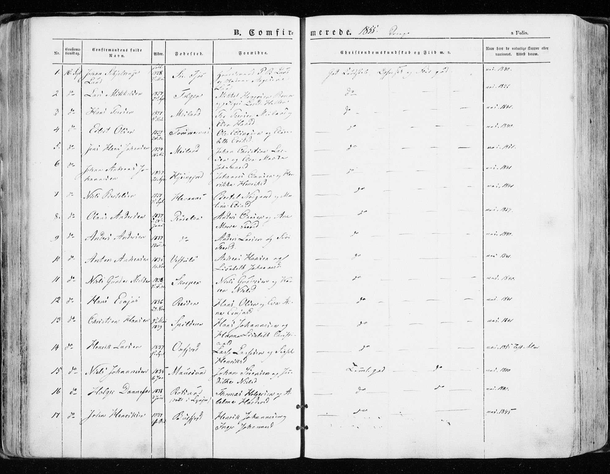 Skjervøy sokneprestkontor, AV/SATØ-S-1300/H/Ha/Haa/L0006kirke: Ministerialbok nr. 6, 1848-1859
