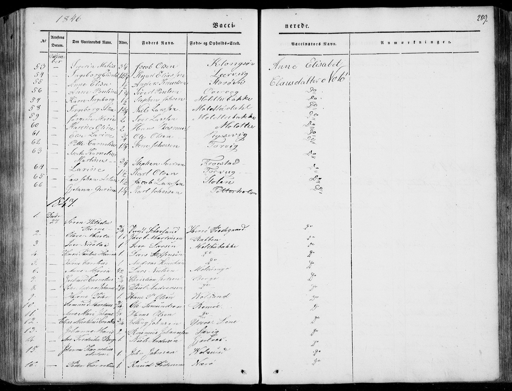 Ministerialprotokoller, klokkerbøker og fødselsregistre - Møre og Romsdal, AV/SAT-A-1454/507/L0070: Ministerialbok nr. 507A05, 1842-1873, s. 289