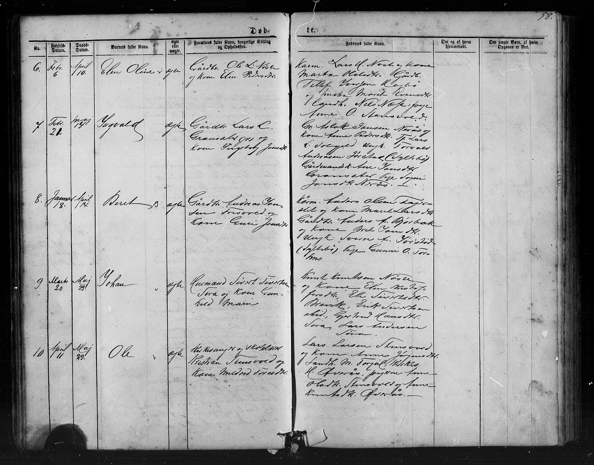 Ministerialprotokoller, klokkerbøker og fødselsregistre - Møre og Romsdal, AV/SAT-A-1454/552/L0638: Klokkerbok nr. 552C01, 1867-1902, s. 58