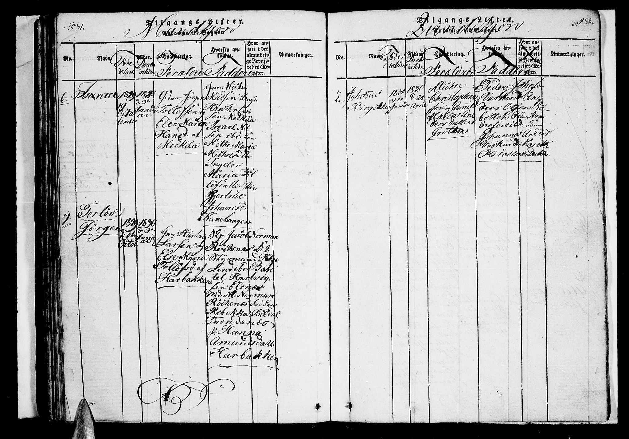 Trondenes sokneprestkontor, SATØ/S-1319/H/Hb/L0003klokker: Klokkerbok nr. 3, 1820-1834, s. 581-582