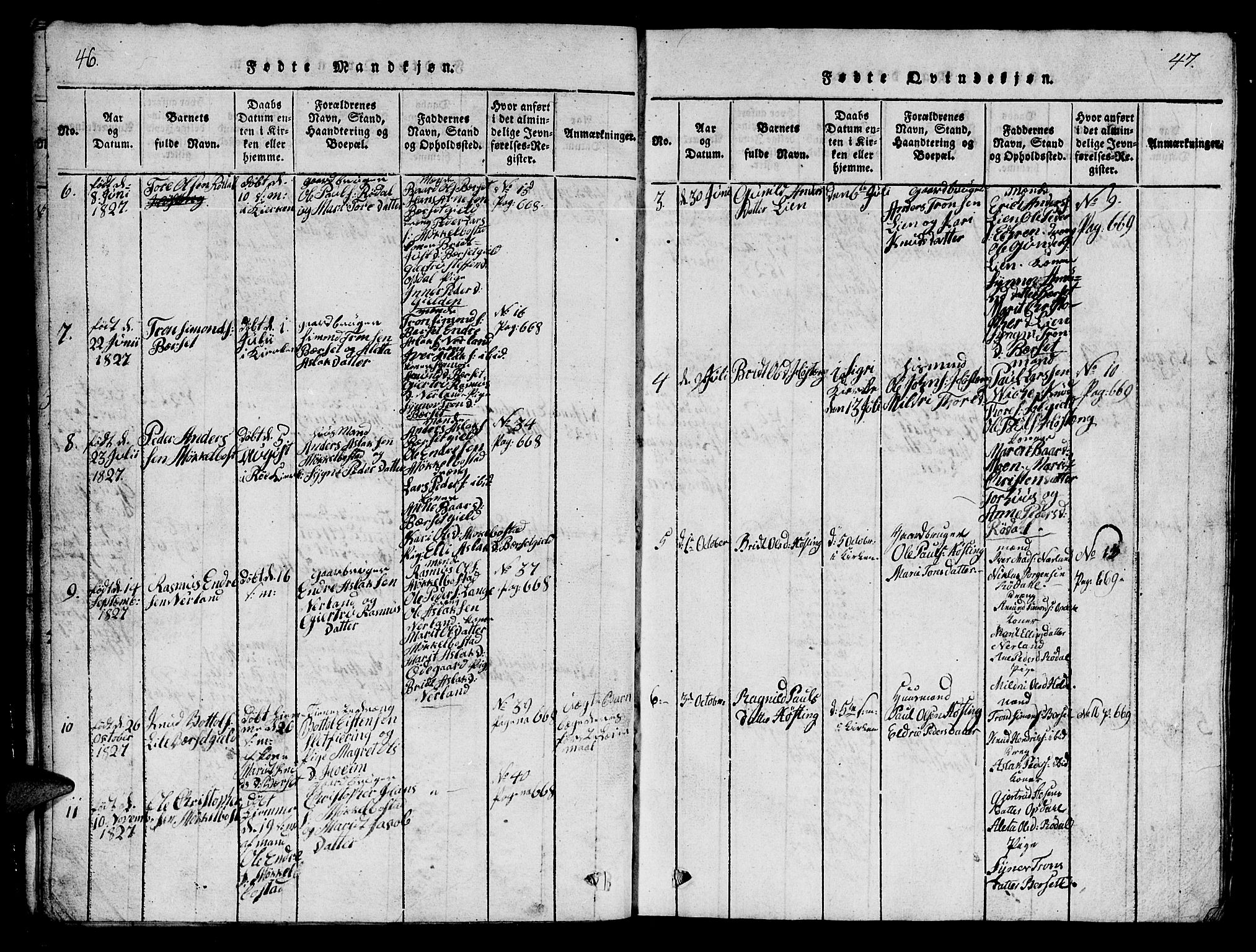 Ministerialprotokoller, klokkerbøker og fødselsregistre - Møre og Romsdal, AV/SAT-A-1454/554/L0644: Klokkerbok nr. 554C01, 1818-1851, s. 46-47