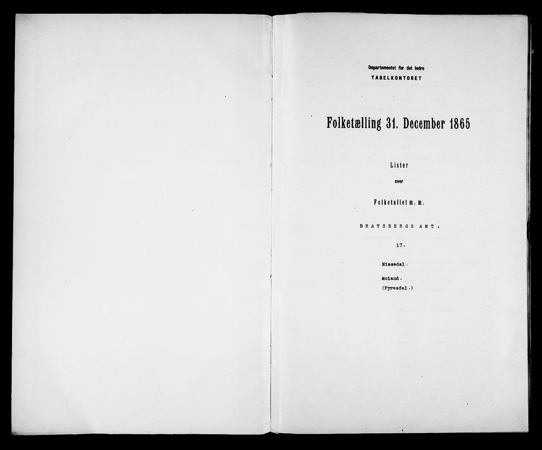 RA, Folketelling 1865 for 0830P Nissedal prestegjeld, 1865, s. 3