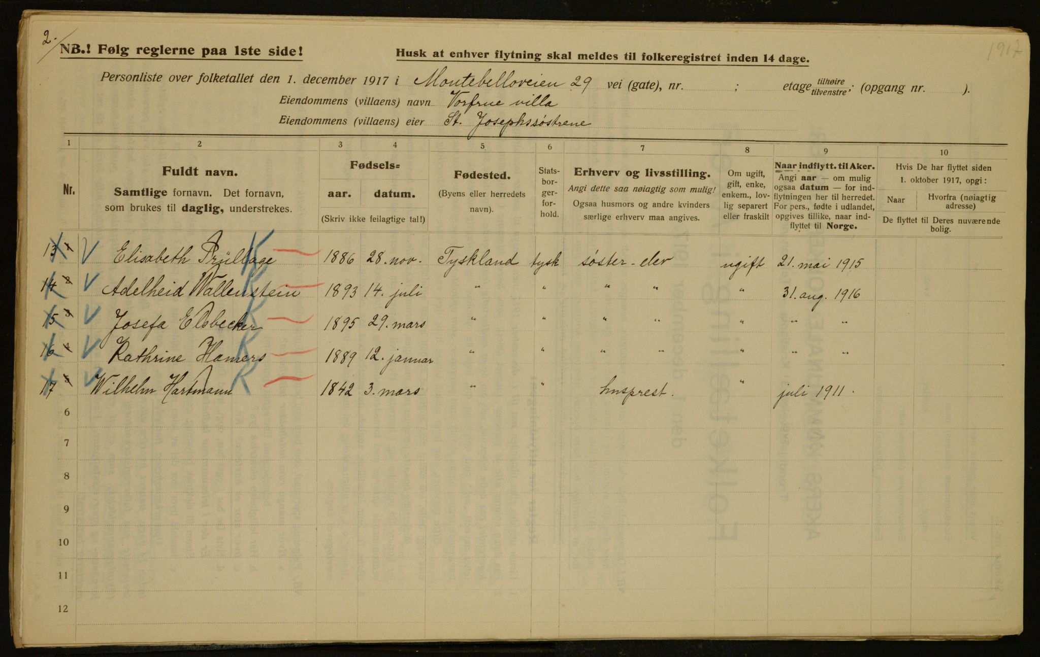 OBA, Kommunal folketelling 1.12.1917 for Aker, 1917, s. 4267