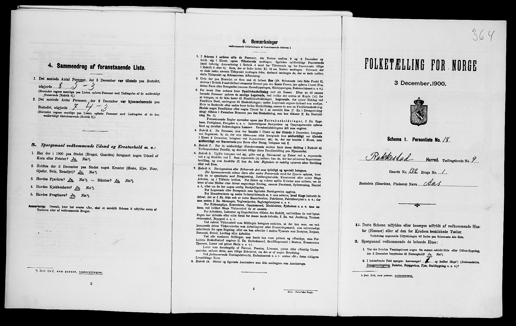 SAO, Folketelling 1900 for 0128 Rakkestad herred, 1900