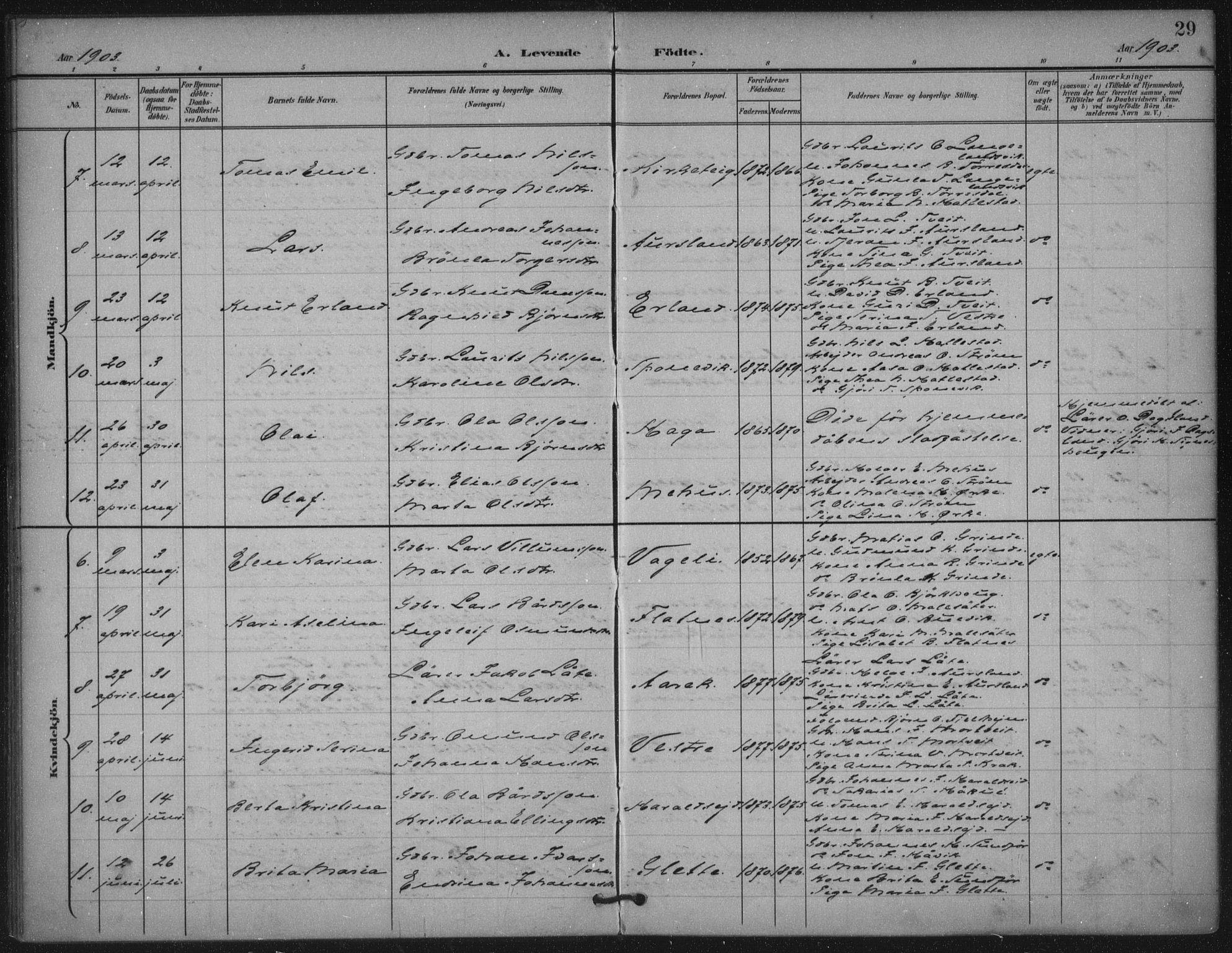 Skjold sokneprestkontor, SAST/A-101847/H/Ha/Haa/L0011: Ministerialbok nr. A 11, 1897-1914, s. 29