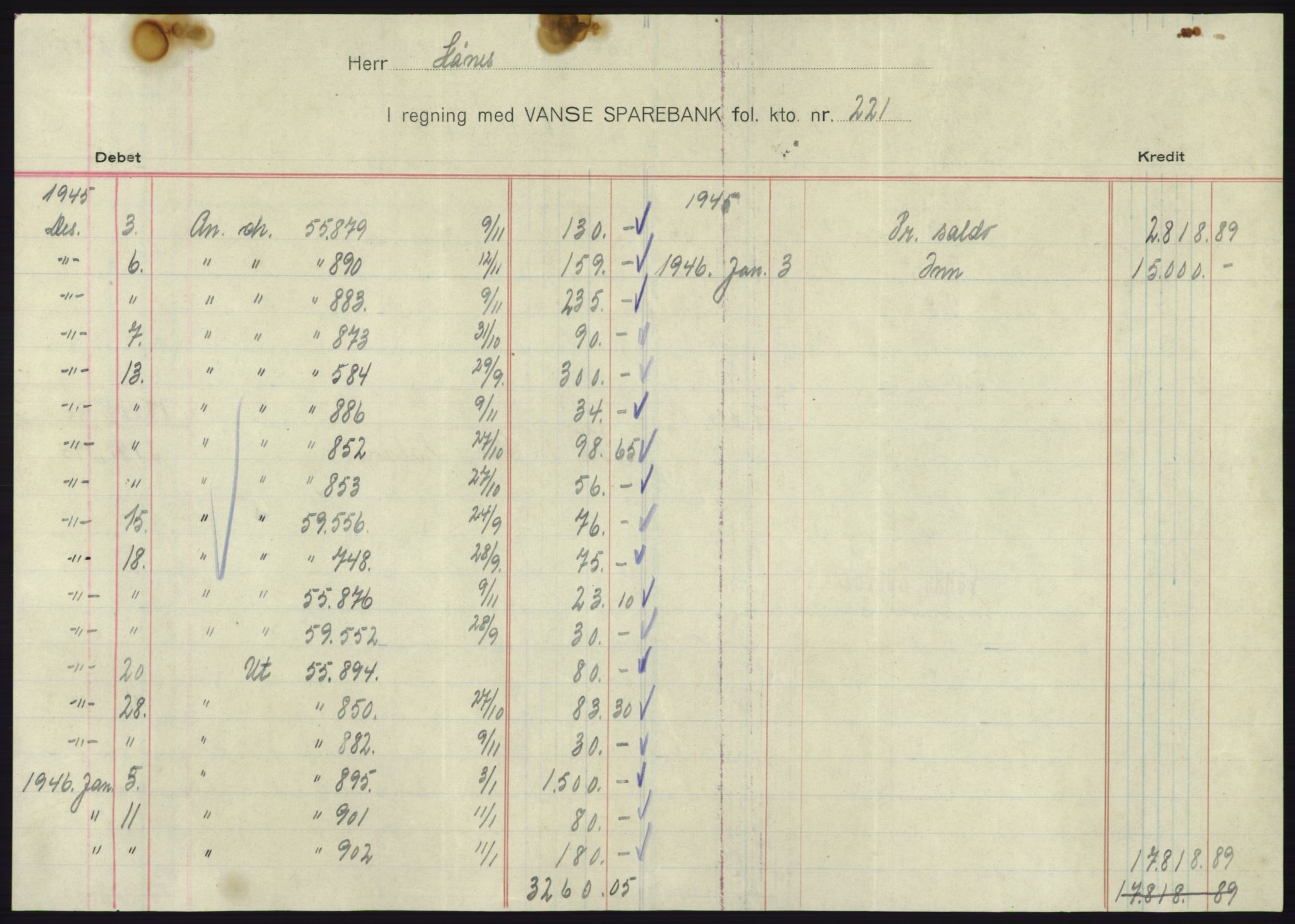 Forsvarsdepartementet, 10. kontor / Oppgjørskontoret, AV/RA-RAFA-1225/D/Db/L0180: Lista oppgjørskontor, 1942-1952, s. 2075
