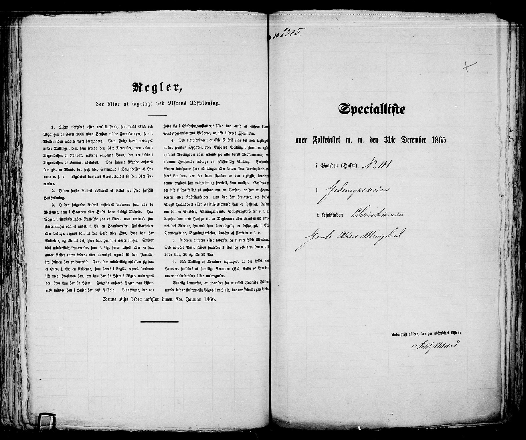 RA, Folketelling 1865 for 0301 Kristiania kjøpstad, 1865, s. 5136