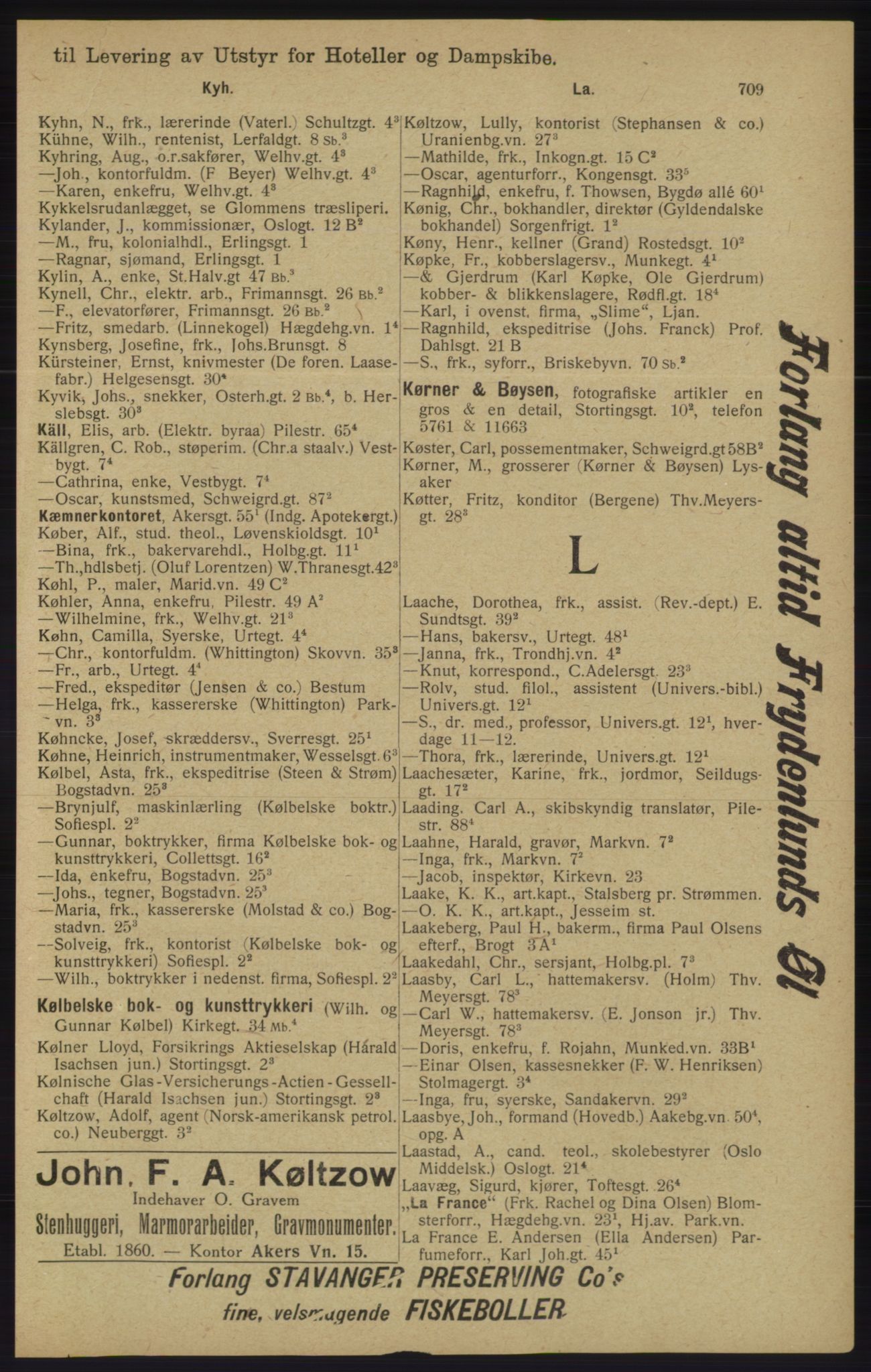 Kristiania/Oslo adressebok, PUBL/-, 1913, s. 721