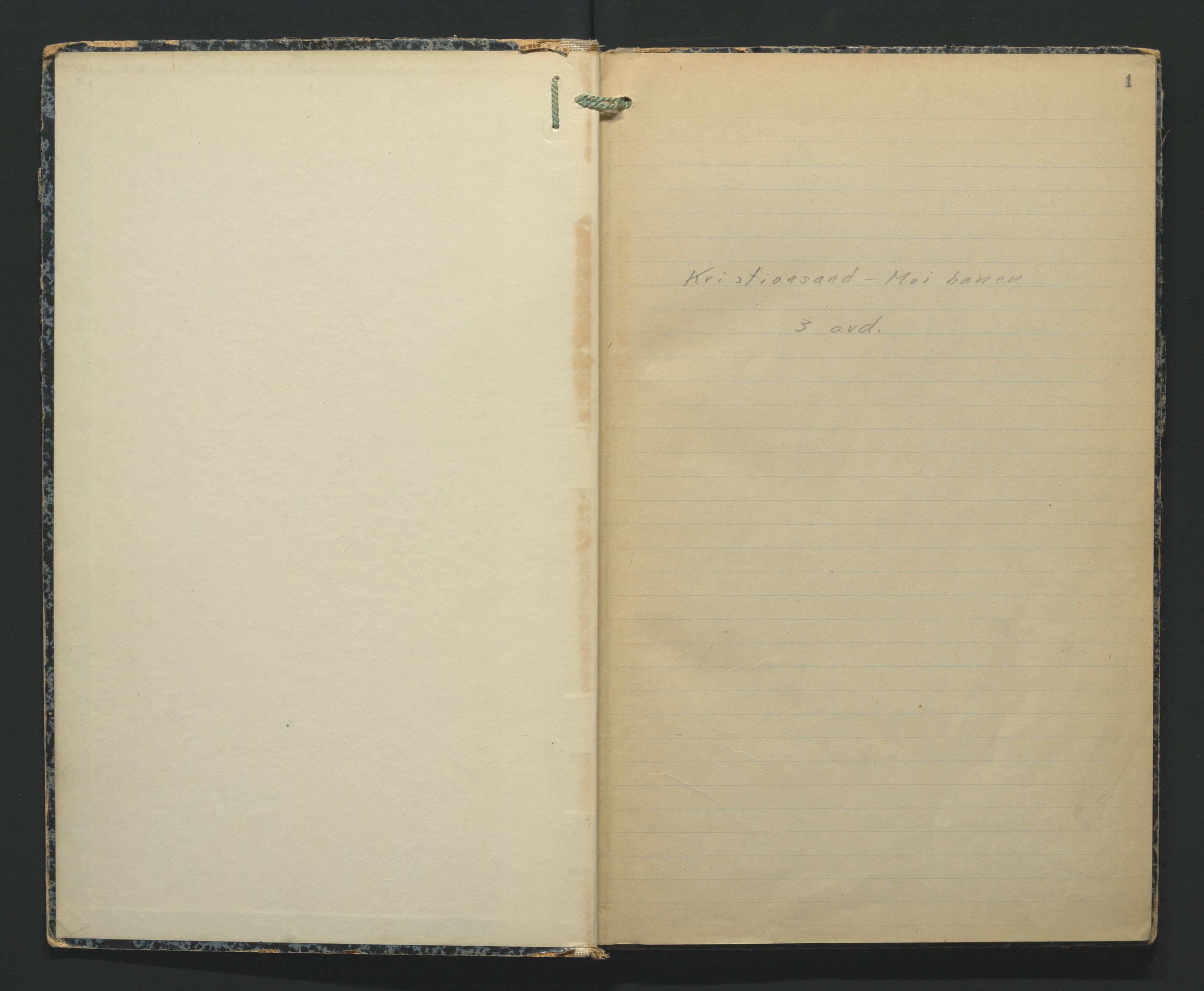 NSB Baneavdelingen, AV/SAK-1821-0004/F/Fc/Fch/L0257/0013: Grunnerstatninger, målebrev / Kartkonduktørprotokoll for 3. og 4. avd. Sørlandsbanen V, 1946, s. 1