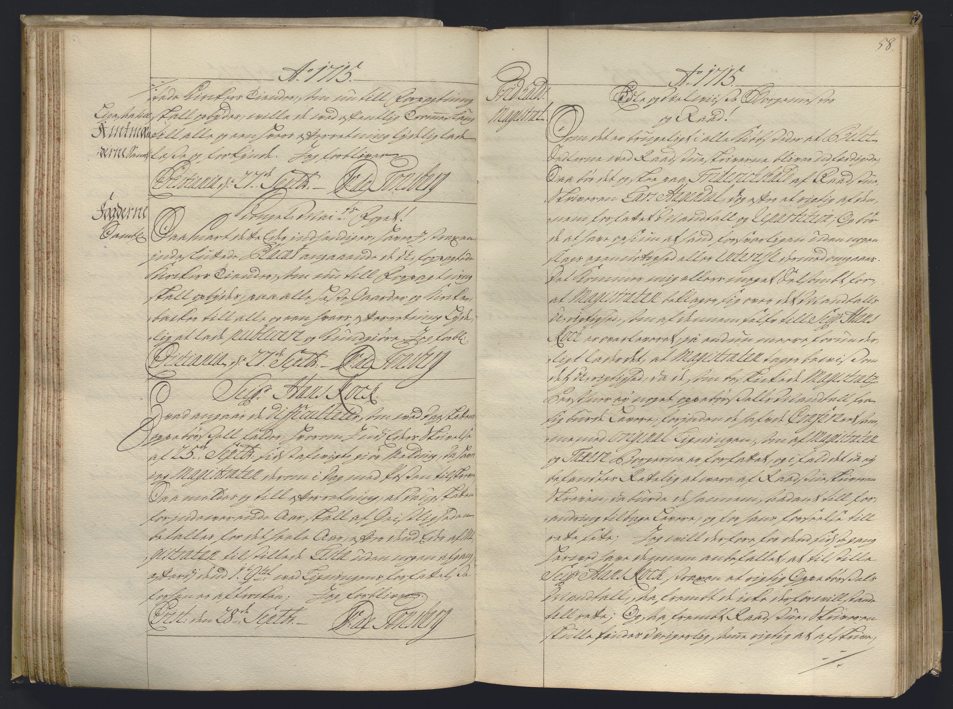 Kristiania stiftamt, AV/SAO-A-10386/B/Ba/L0004: Kopibok, 1715-1717, s. 57b-58a