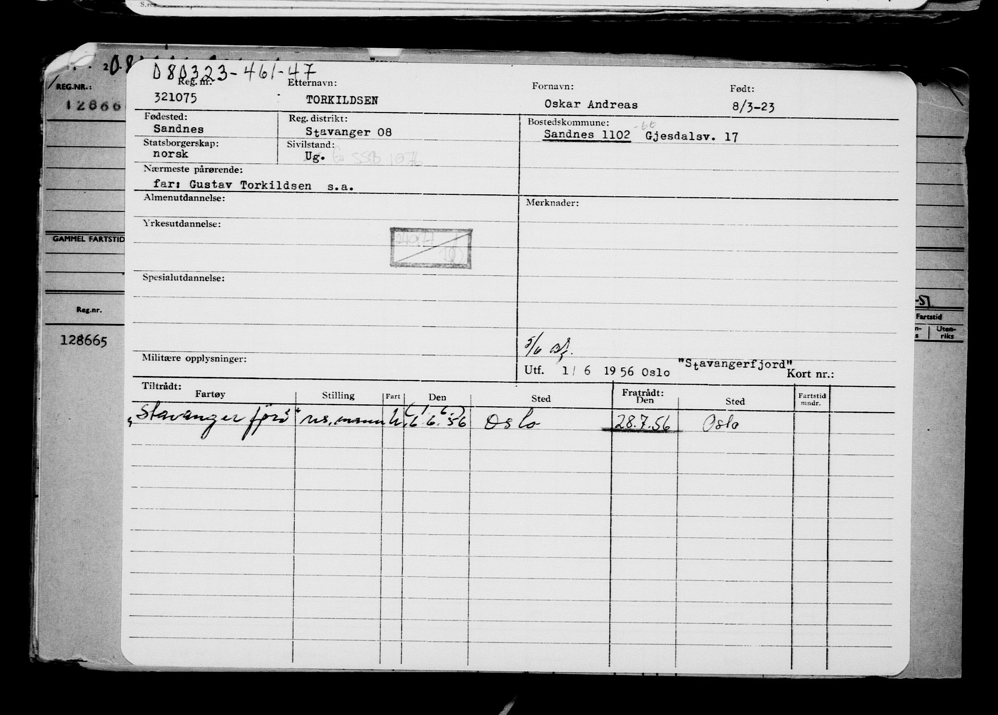 Direktoratet for sjømenn, AV/RA-S-3545/G/Gb/L0216: Hovedkort, 1923, s. 246