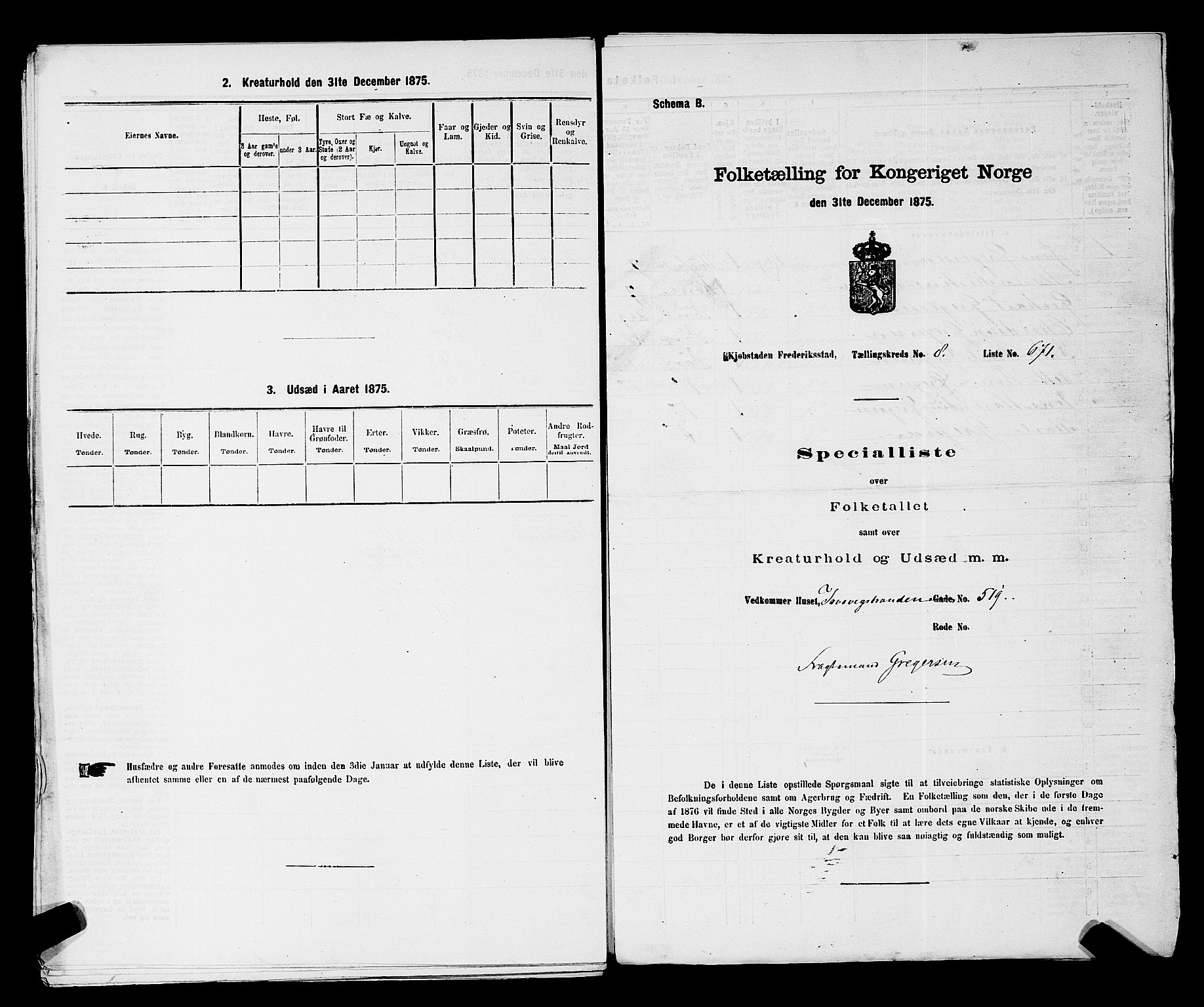 RA, Folketelling 1875 for 0103B Fredrikstad prestegjeld, Fredrikstad kjøpstad, 1875, s. 1520