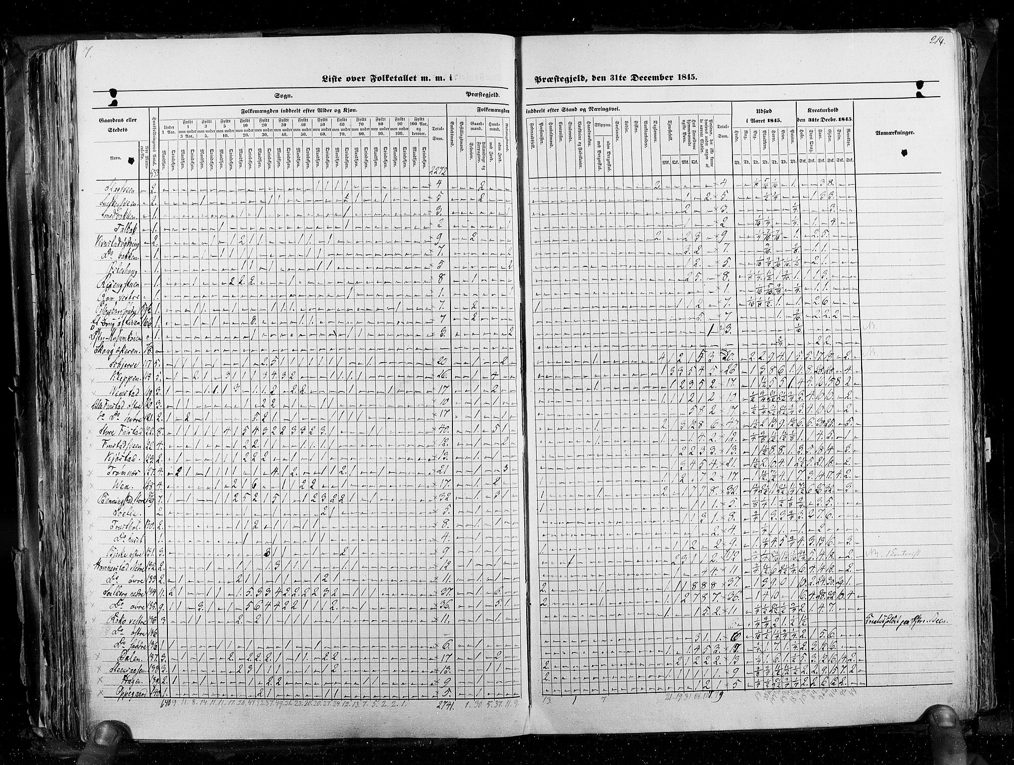 RA, Folketellingen 1845, bind 3: Hedemarken amt og Kristians amt, 1845, s. 214