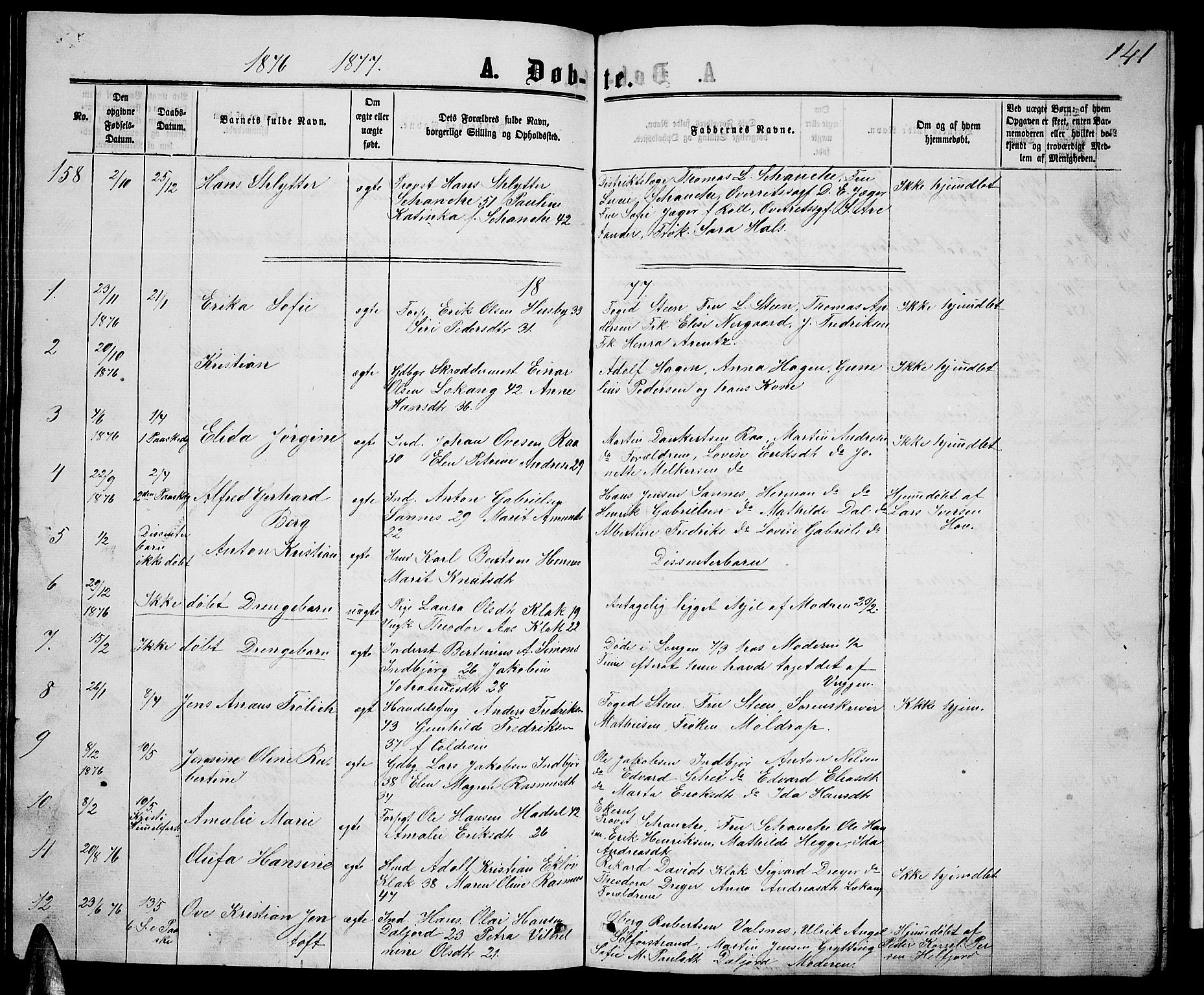 Ministerialprotokoller, klokkerbøker og fødselsregistre - Nordland, AV/SAT-A-1459/888/L1266: Klokkerbok nr. 888C04, 1864-1877, s. 141