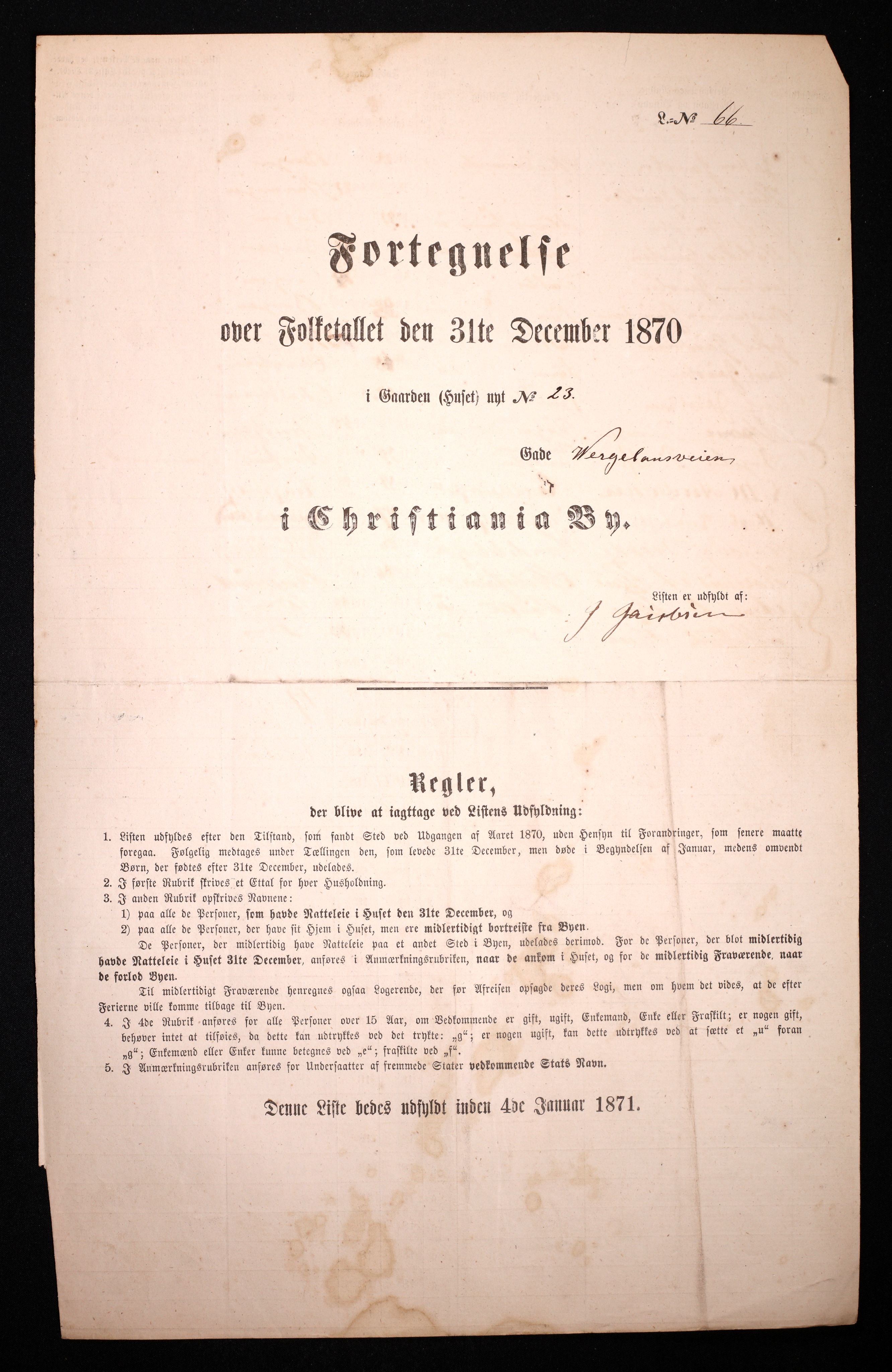 RA, Folketelling 1870 for 0301 Kristiania kjøpstad, 1870, s. 4629