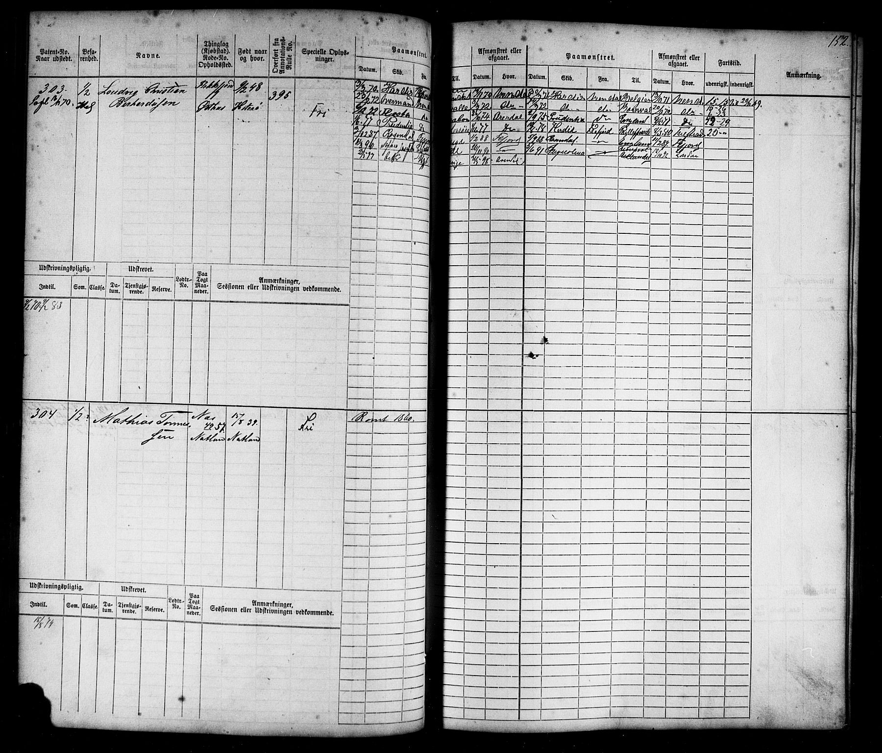 Flekkefjord mønstringskrets, SAK/2031-0018/F/Fb/L0008: Hovedrulle nr 1-770, Æ-5, 1867-1900, s. 156