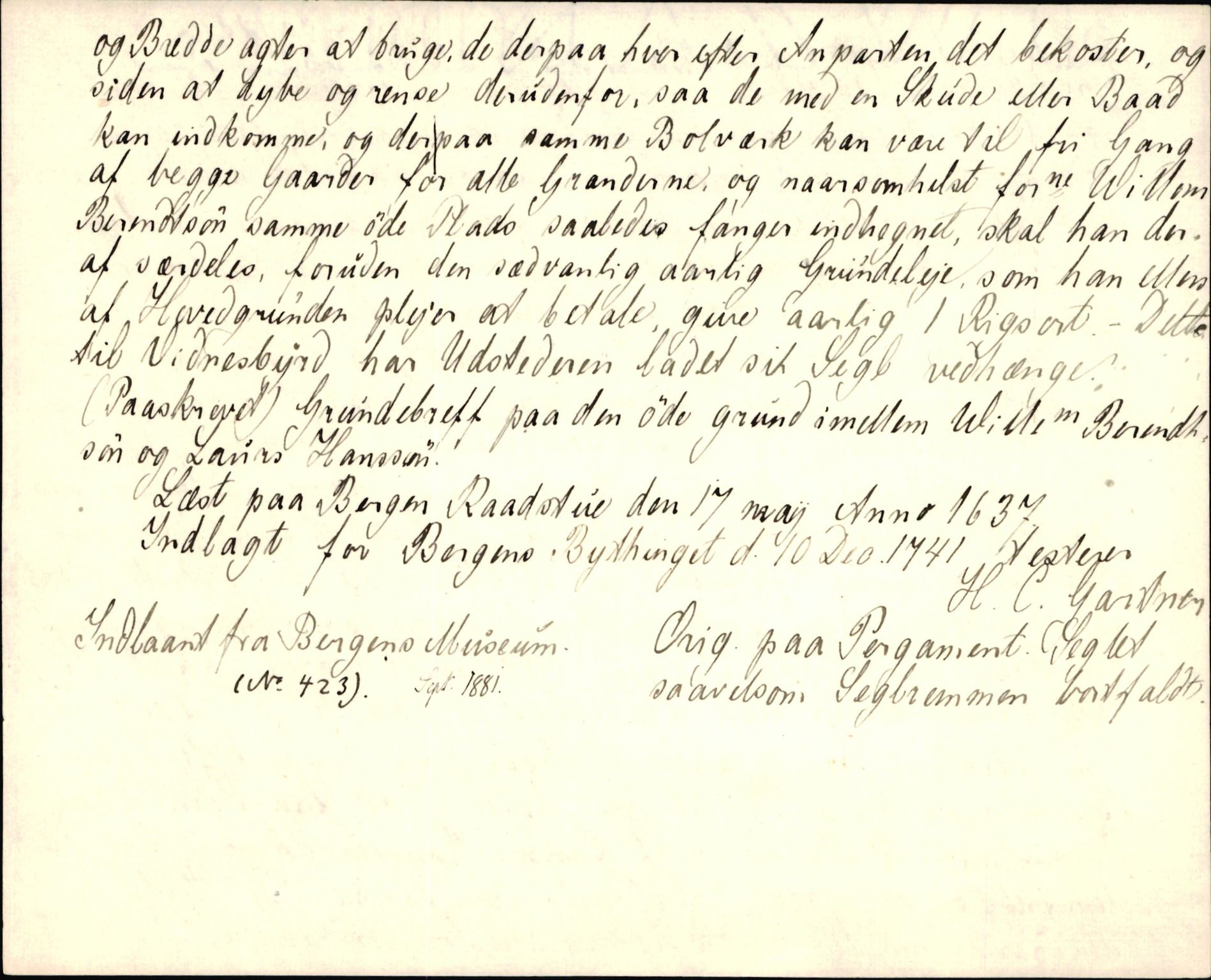 Riksarkivets diplomsamling, AV/RA-EA-5965/F35/F35d/L0003: Innlånte diplomer, seddelregister, 1621-1642, s. 510