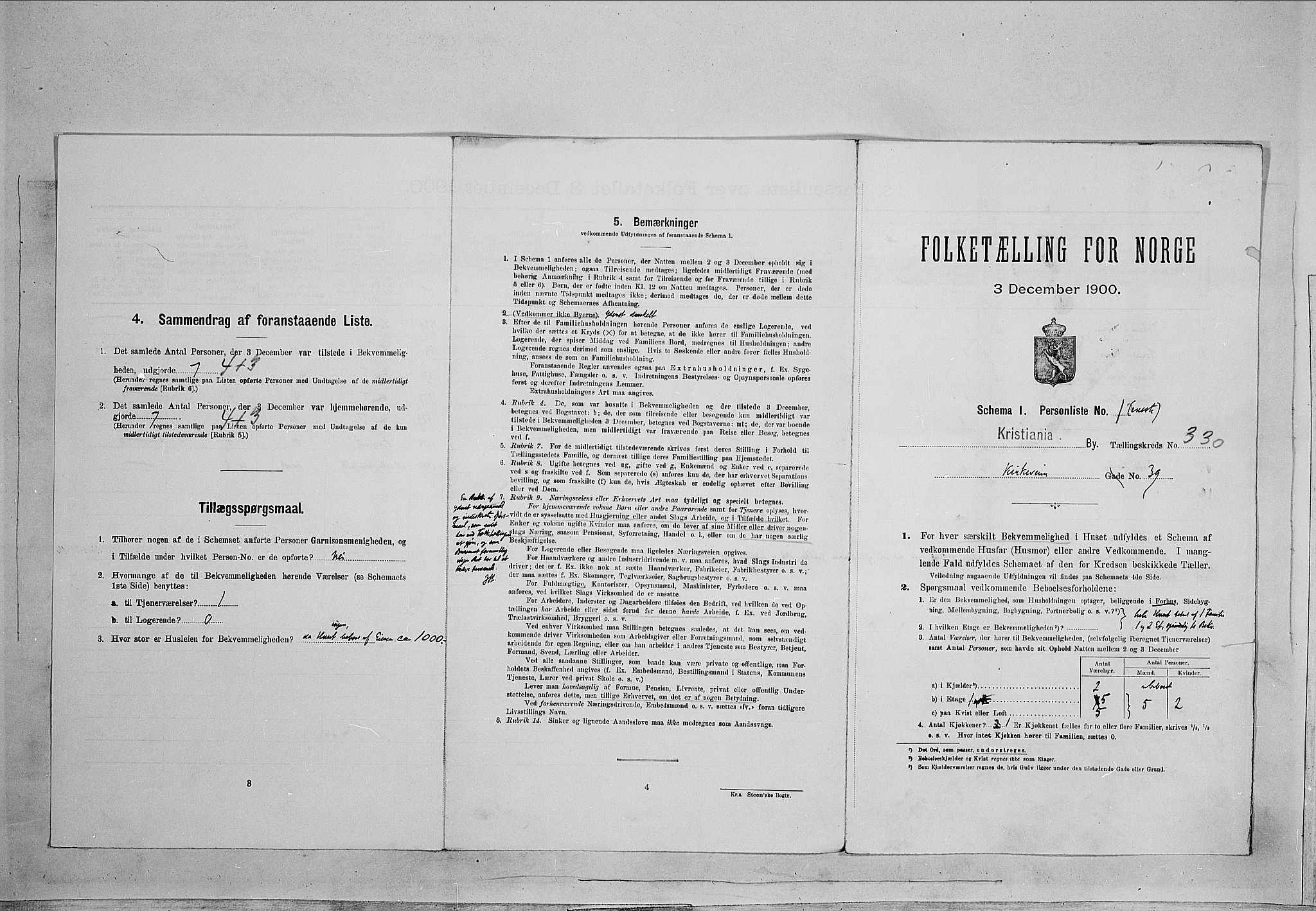 SAO, Folketelling 1900 for 0301 Kristiania kjøpstad, 1900, s. 45953