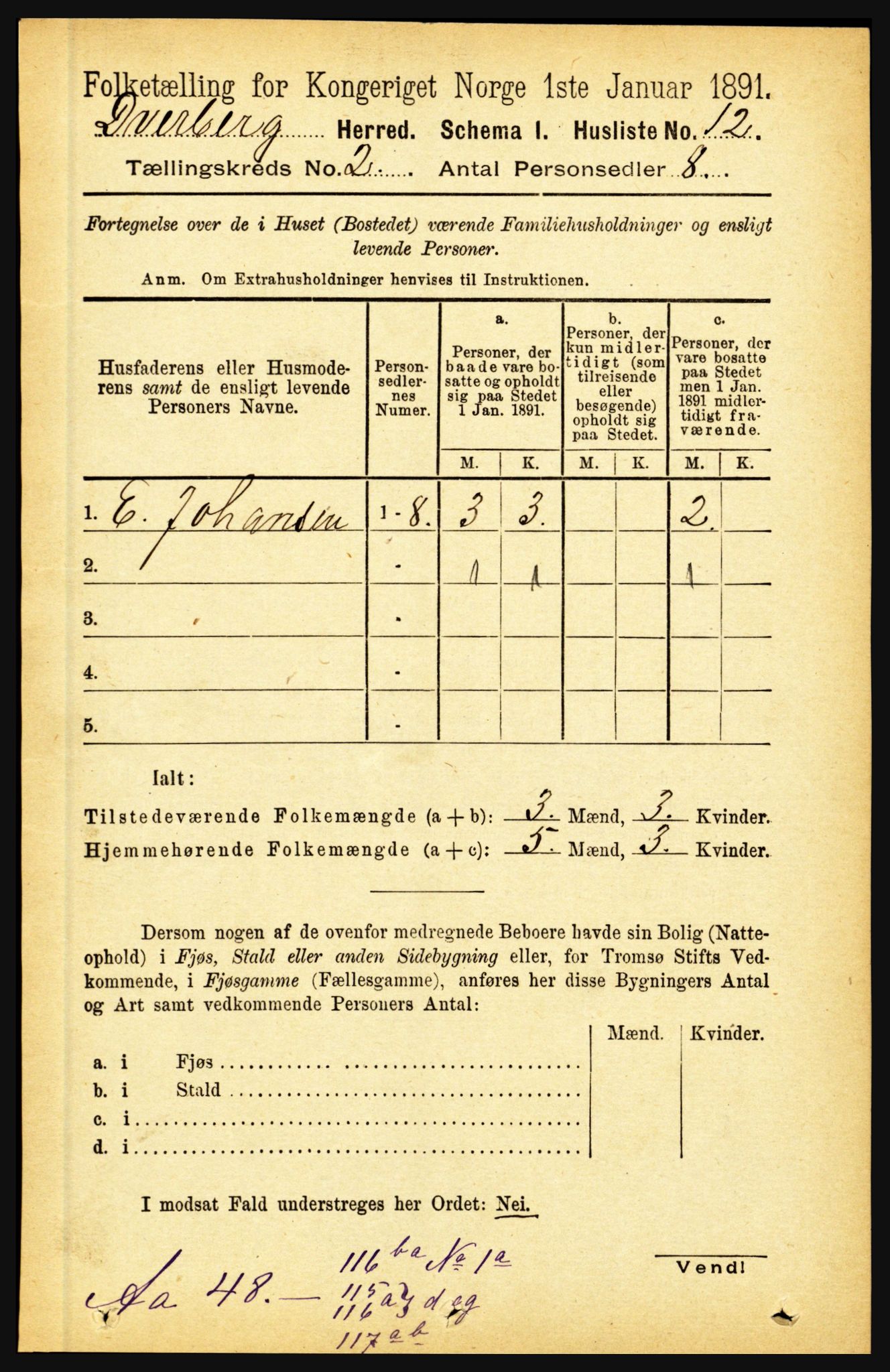 RA, Folketelling 1891 for 1872 Dverberg herred, 1891, s. 589