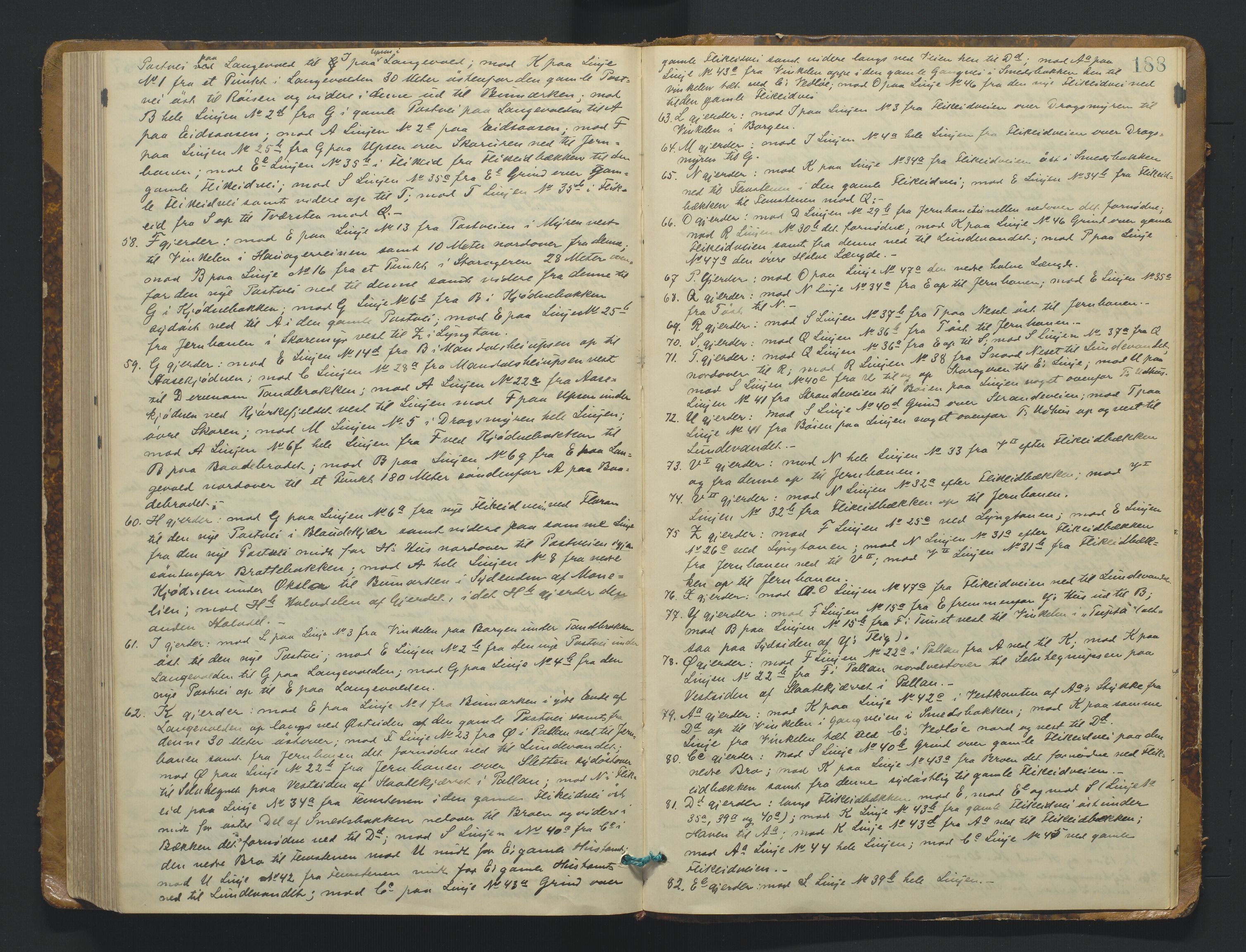 Utskiftningsformannen i Lister og Mandal amt, AV/SAK-1541-0003/F/Fa/Faa/L0047: Utskiftningsprotokoll med register nr B-2, 1901-1904, s. 188