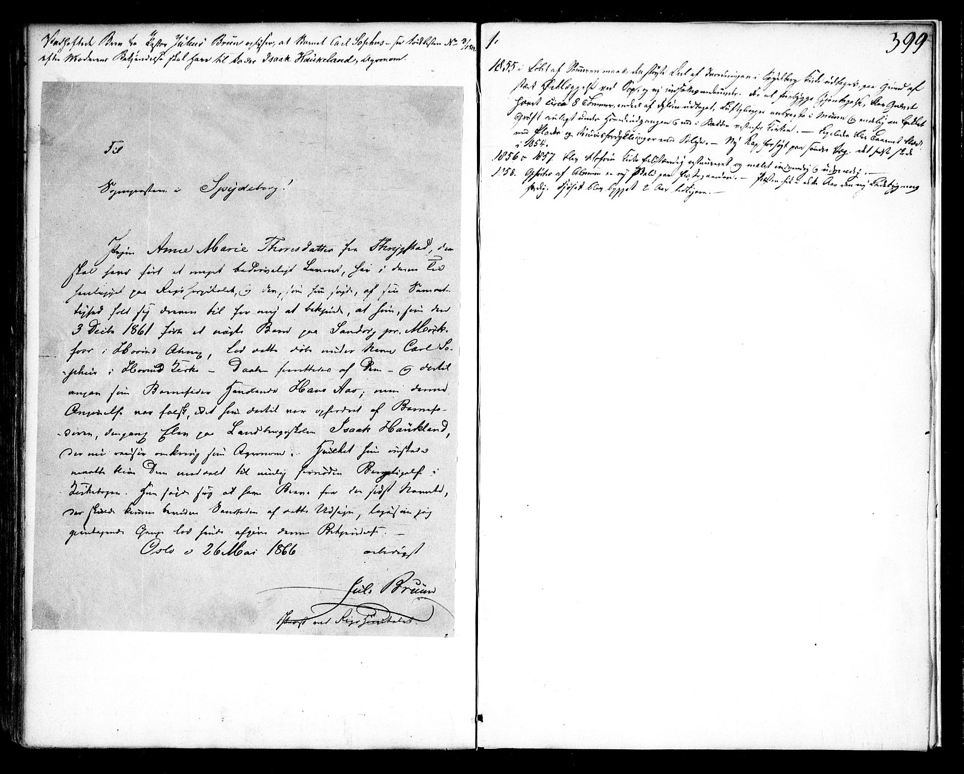 Spydeberg prestekontor Kirkebøker, AV/SAO-A-10924/F/Fa/L0005: Ministerialbok nr. I 5, 1842-1862, s. 399