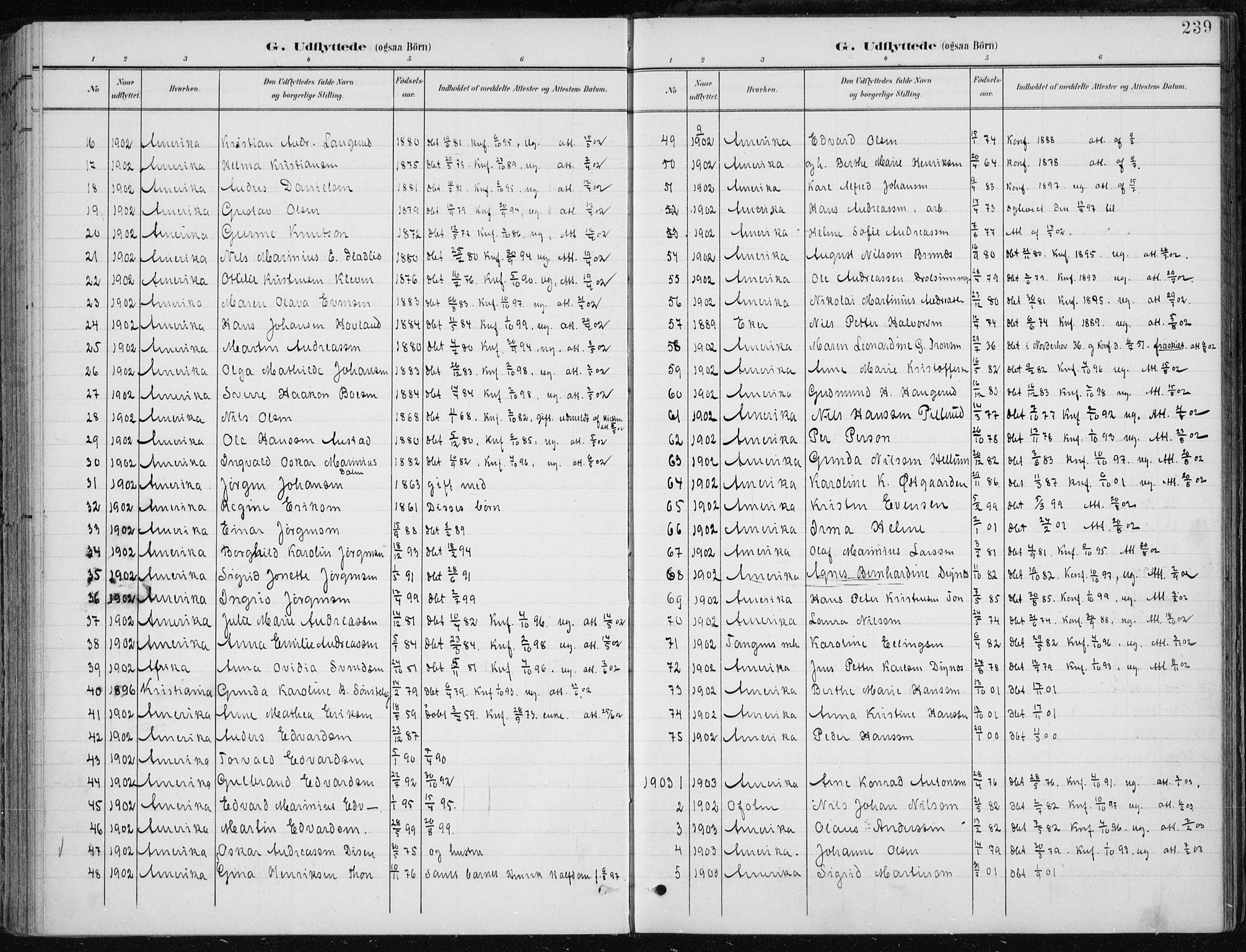 Modum kirkebøker, SAKO/A-234/F/Fa/L0013: Ministerialbok nr. 13, 1899-1907, s. 239