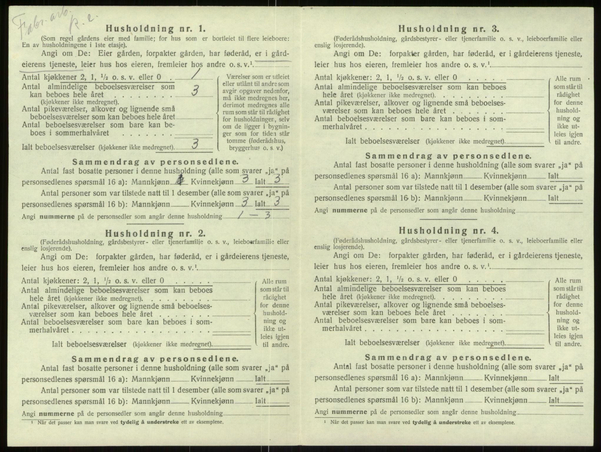 SAB, Folketelling 1920 for 1250 Haus herred, 1920, s. 1179