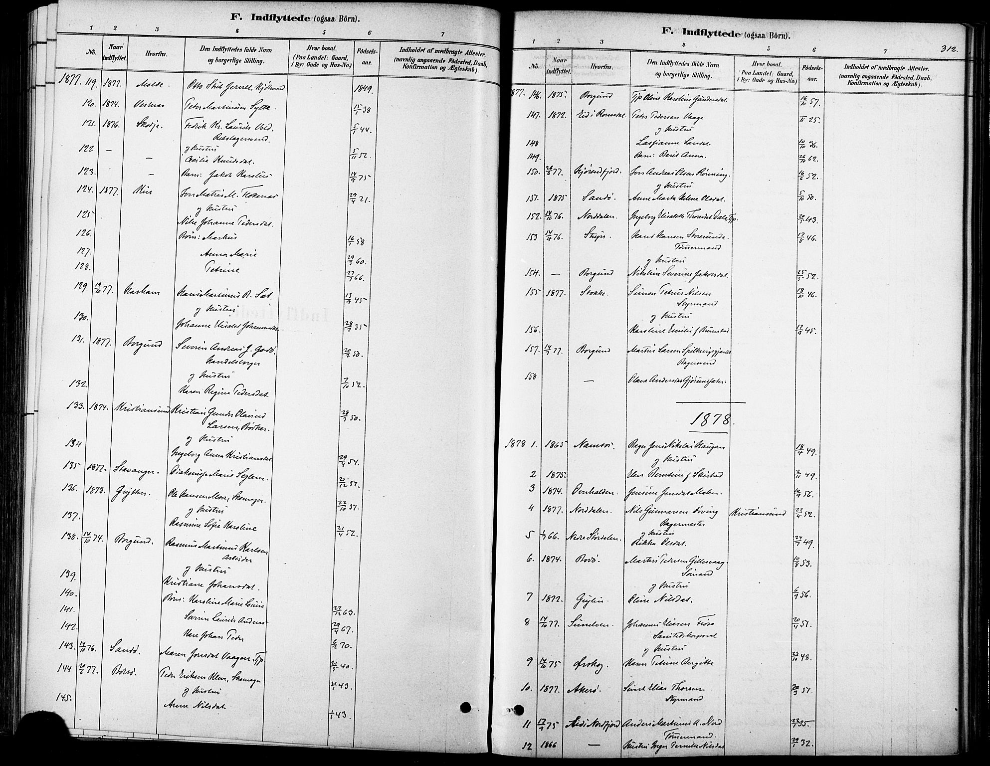 Ministerialprotokoller, klokkerbøker og fødselsregistre - Møre og Romsdal, SAT/A-1454/529/L0454: Ministerialbok nr. 529A04, 1878-1885, s. 312
