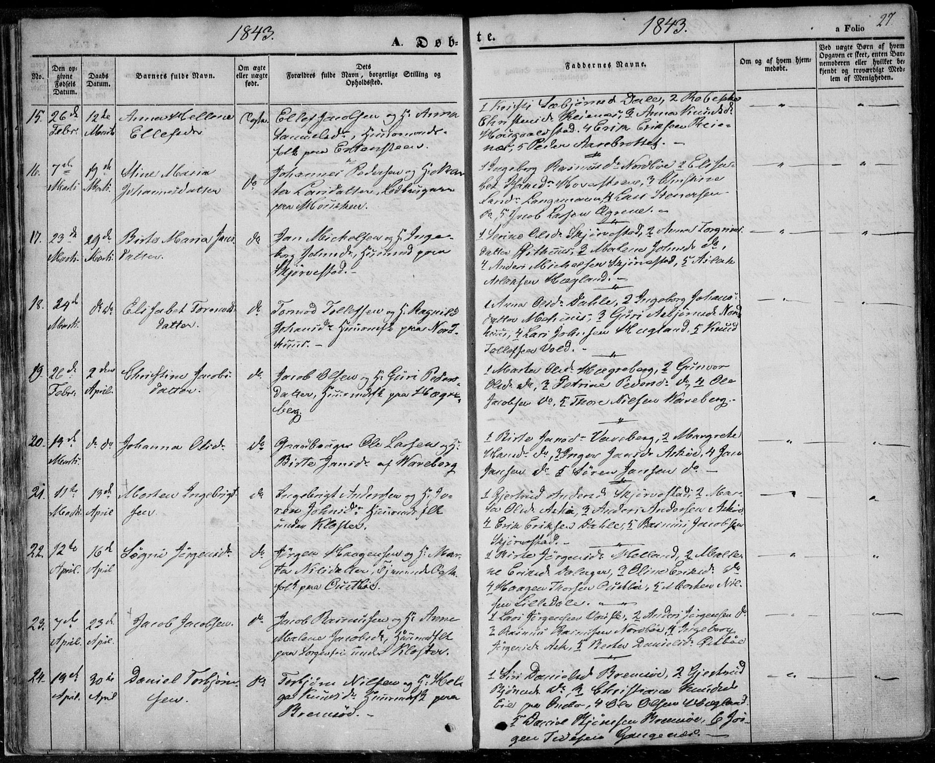 Rennesøy sokneprestkontor, AV/SAST-A -101827/H/Ha/Haa/L0005: Ministerialbok nr. A 5, 1838-1859, s. 27