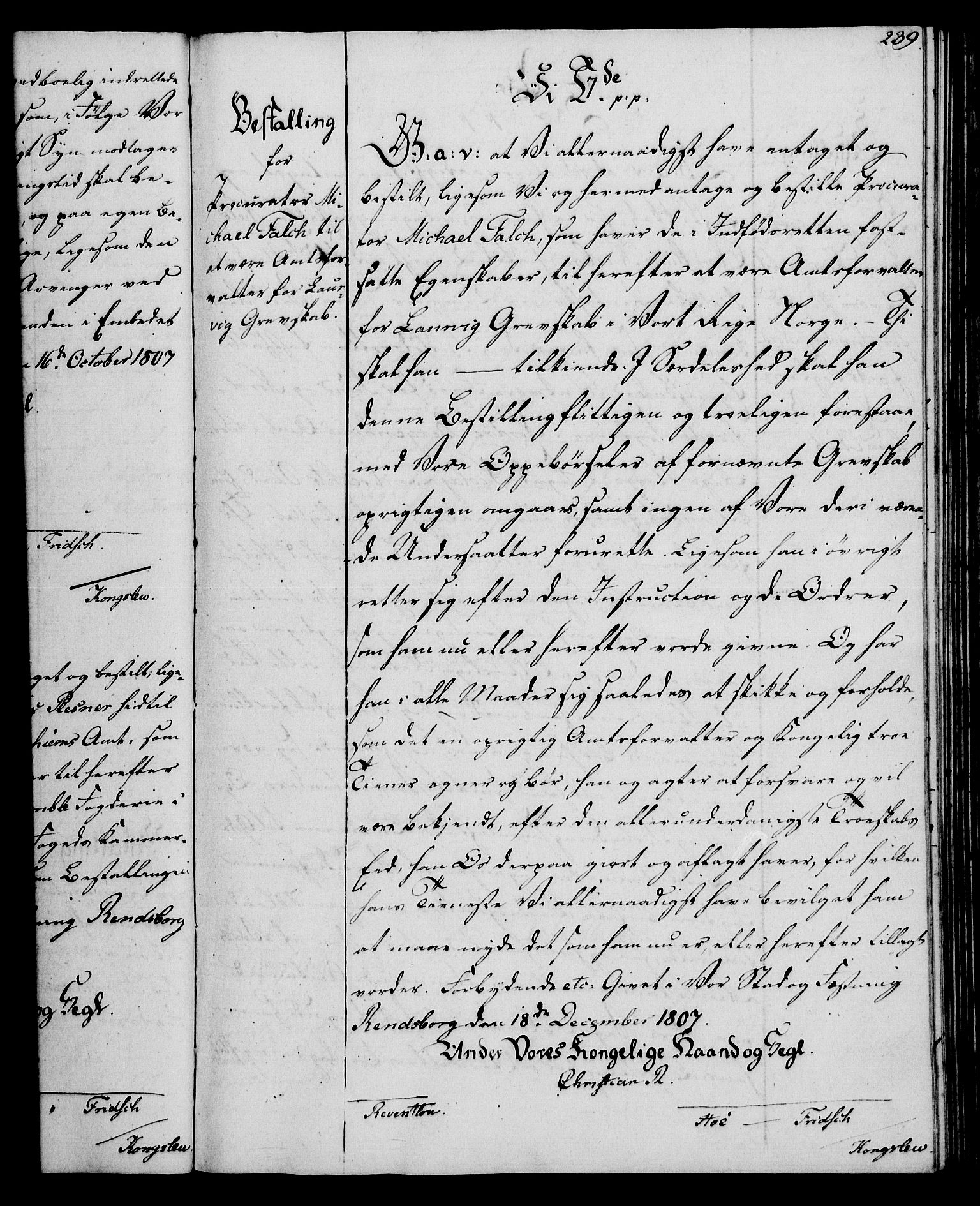 Rentekammeret, Kammerkanselliet, RA/EA-3111/G/Gg/Gge/L0006: Norsk bestallingsprotokoll med register (merket RK 53.30), 1773-1814, s. 239