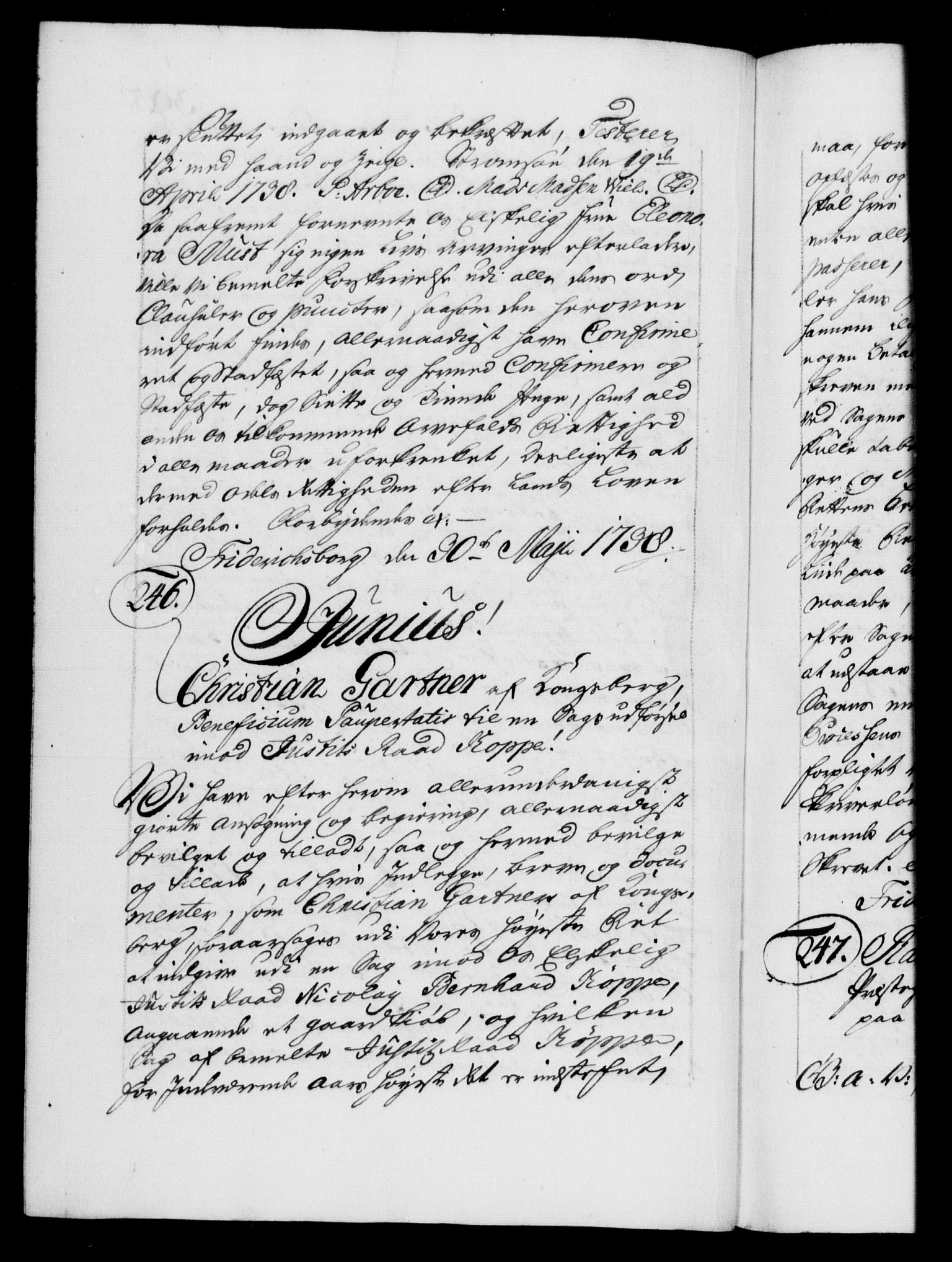 Danske Kanselli 1572-1799, RA/EA-3023/F/Fc/Fca/Fcaa/L0030: Norske registre, 1737-1738, s. 395b